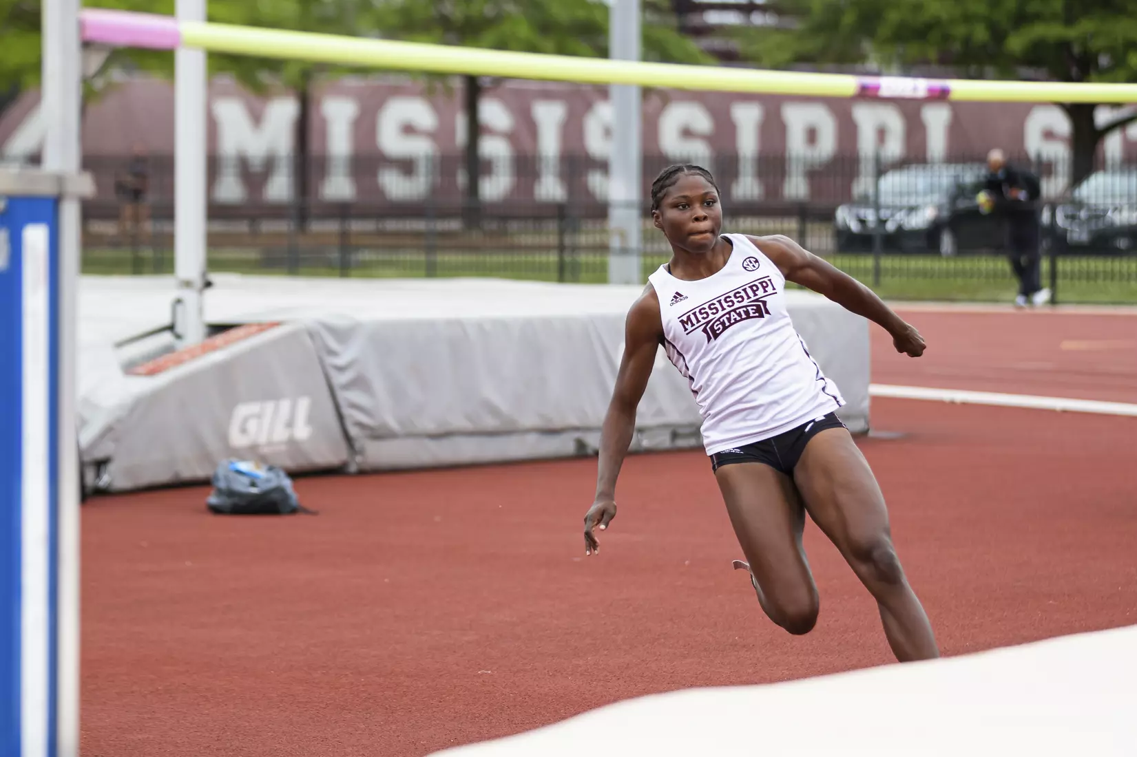 STARKVILLE, MS - April 30, 2021 - The Mississippi State Bulldogs compete in the Maroon and White Invite at the Mike Sanders Track Complex in Starkville, MS. Photo By Chamberlain Smith