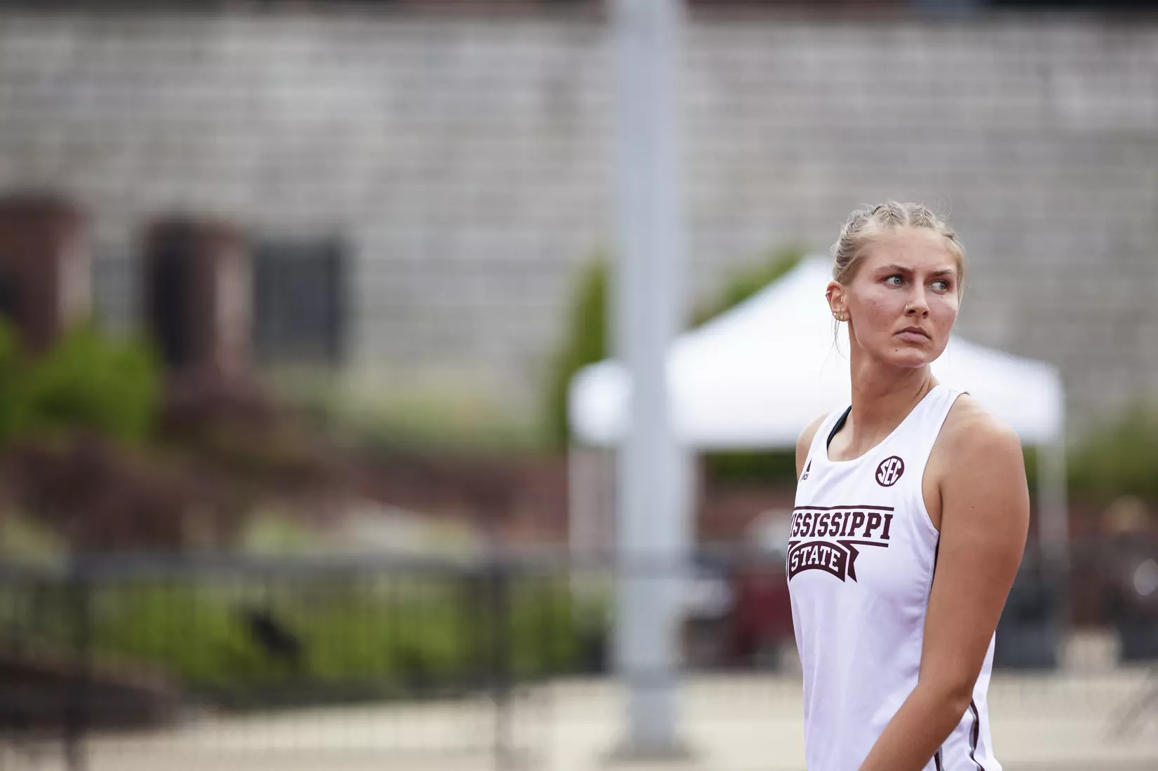 STARKVILLE, MS - April 30, 2021 - The Mississippi State Bulldogs compete in the Maroon and White Invite at the Mike Sanders Track Complex in Starkville, MS. Photo By Chamberlain Smith