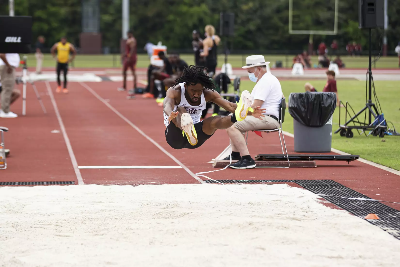 STARKVILLE, MS - April 30, 2021 - The Mississippi State Bulldogs compete in the Maroon and White Invite at the Mike Sanders Track Complex in Starkville, MS. Photo By Chamberlain Smith