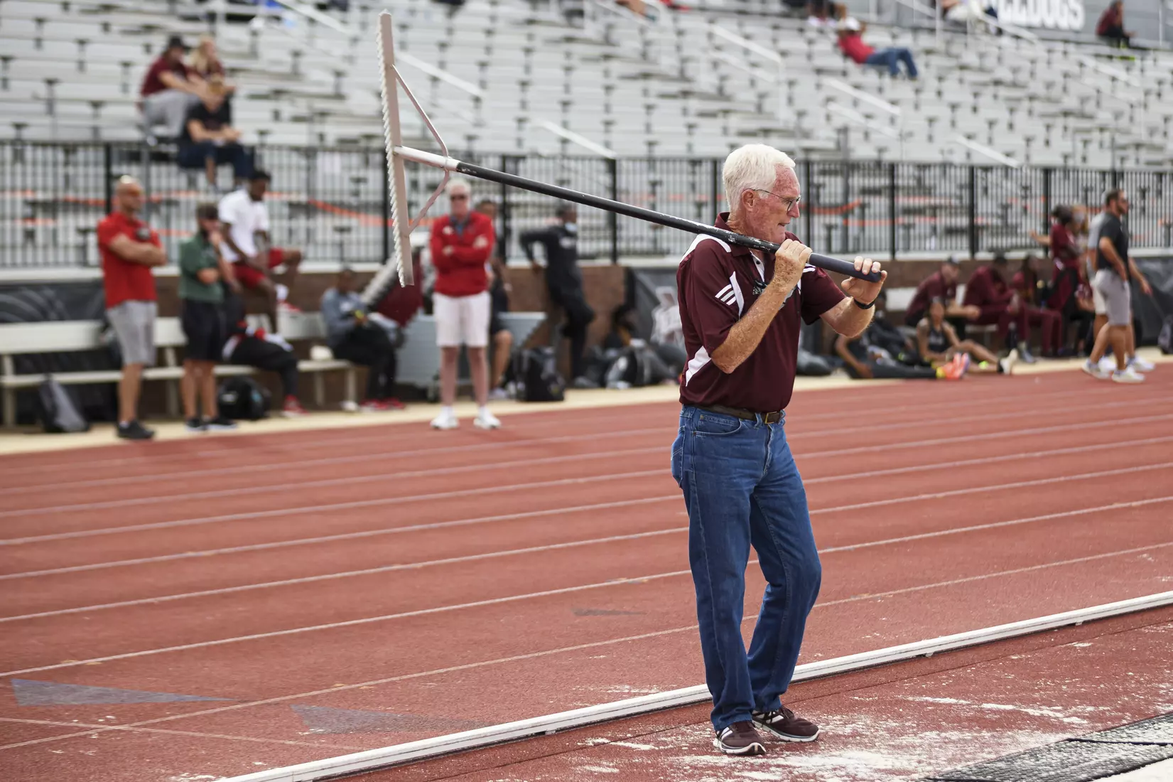 STARKVILLE, MS - April 30, 2021 - The Mississippi State Bulldogs compete in the Maroon and White Invite at the Mike Sanders Track Complex in Starkville, MS. Photo By Chamberlain Smith