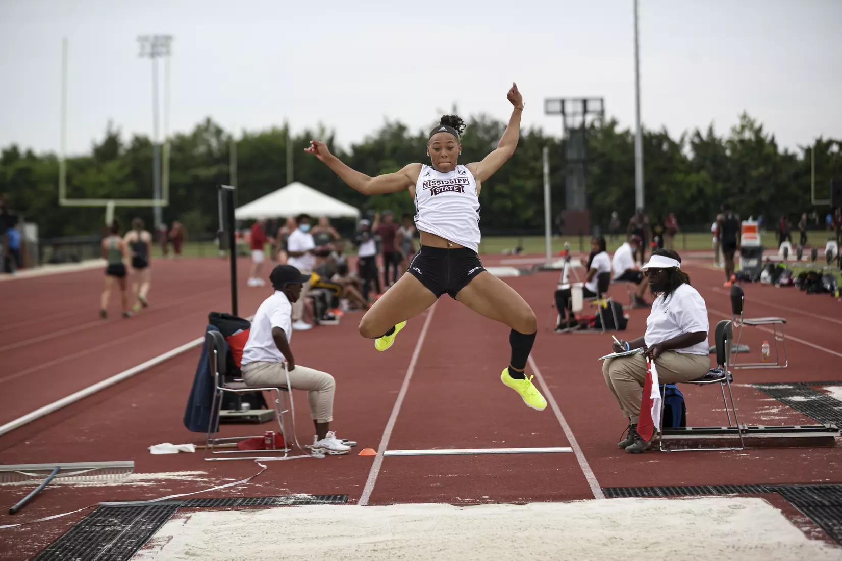 STARKVILLE, MS - April 30, 2021 - The Mississippi State Bulldogs compete in the Maroon and White Invite at the Mike Sanders Track Complex in Starkville, MS. Photo By Chamberlain Smith