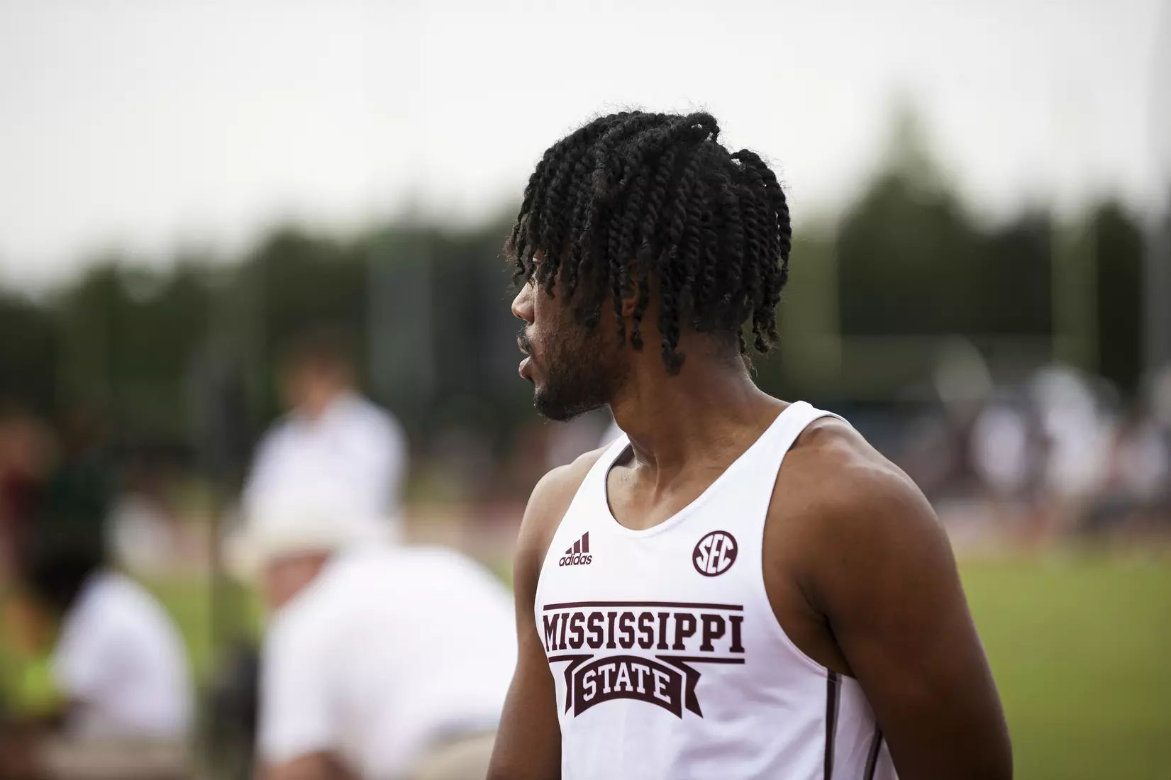 STARKVILLE, MS - April 30, 2021 - The Mississippi State Bulldogs compete in the Maroon and White Invite at the Mike Sanders Track Complex in Starkville, MS. Photo By Chamberlain Smith