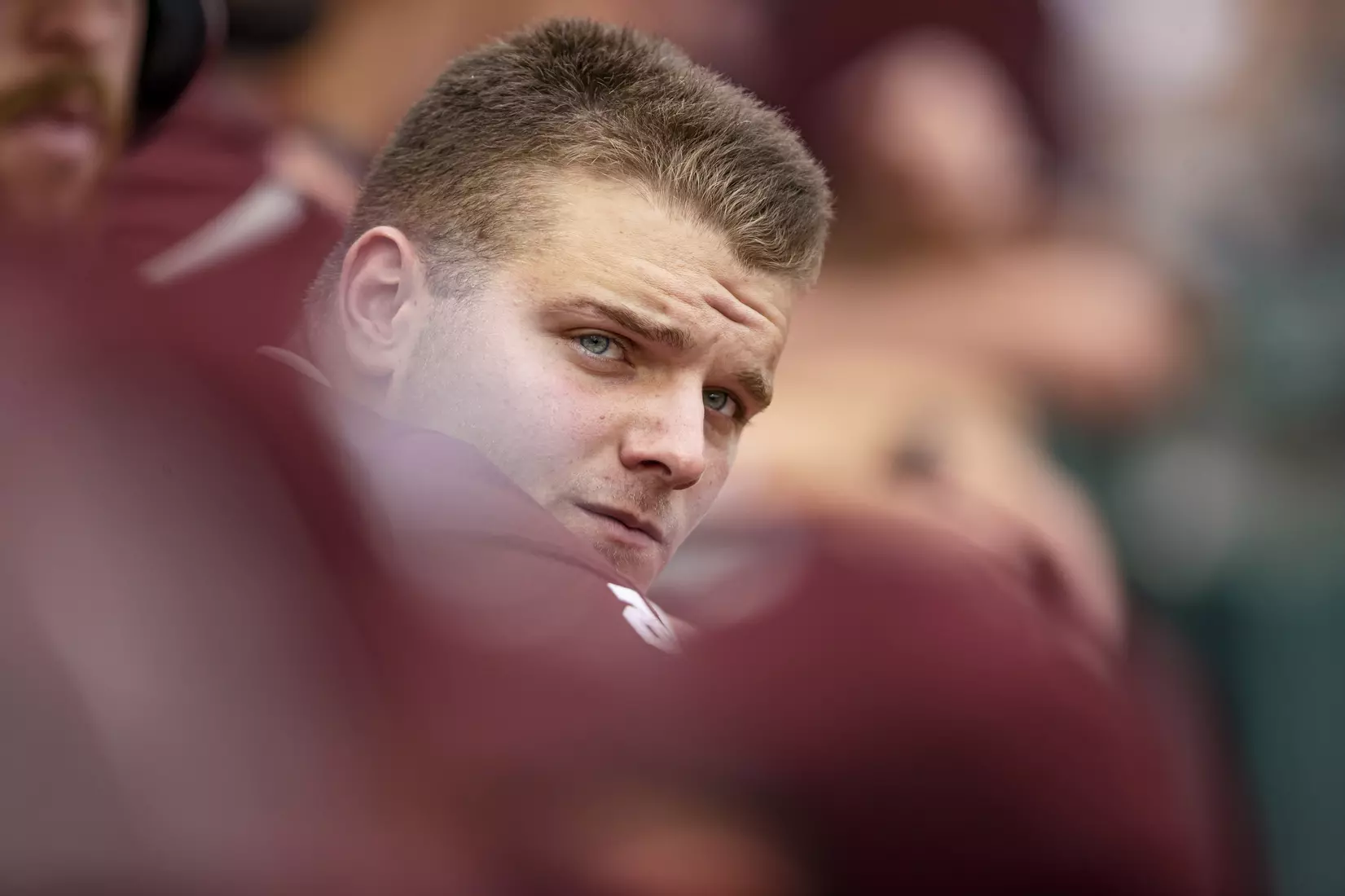 OMAHA, NE - June 22, 2021 - Mississippi State Catcher Logan Tanner (#19) during the 2021 Mens College World Series game between the Mississippi State Bulldogs and the Virginia Cavaliers at TD Ameritrade Park in Omaha, NE. Photo By Austin Perryman