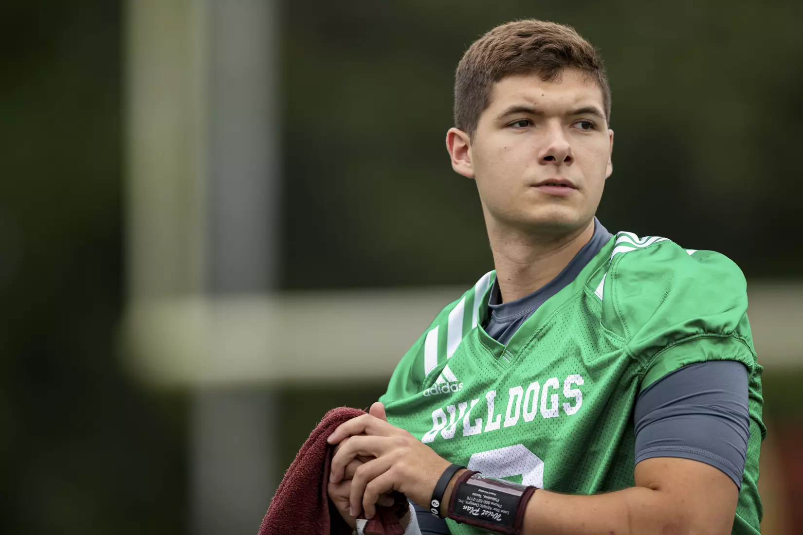 STARKVILLE, MS - August 06, 2021 - Mississippi State Quarterback Daniel Greek (#3) during a training camp practice at the Leo Seal Jr. Football Complex at Mississippi State University in Starkville, MS. Photo By Austin Perryman