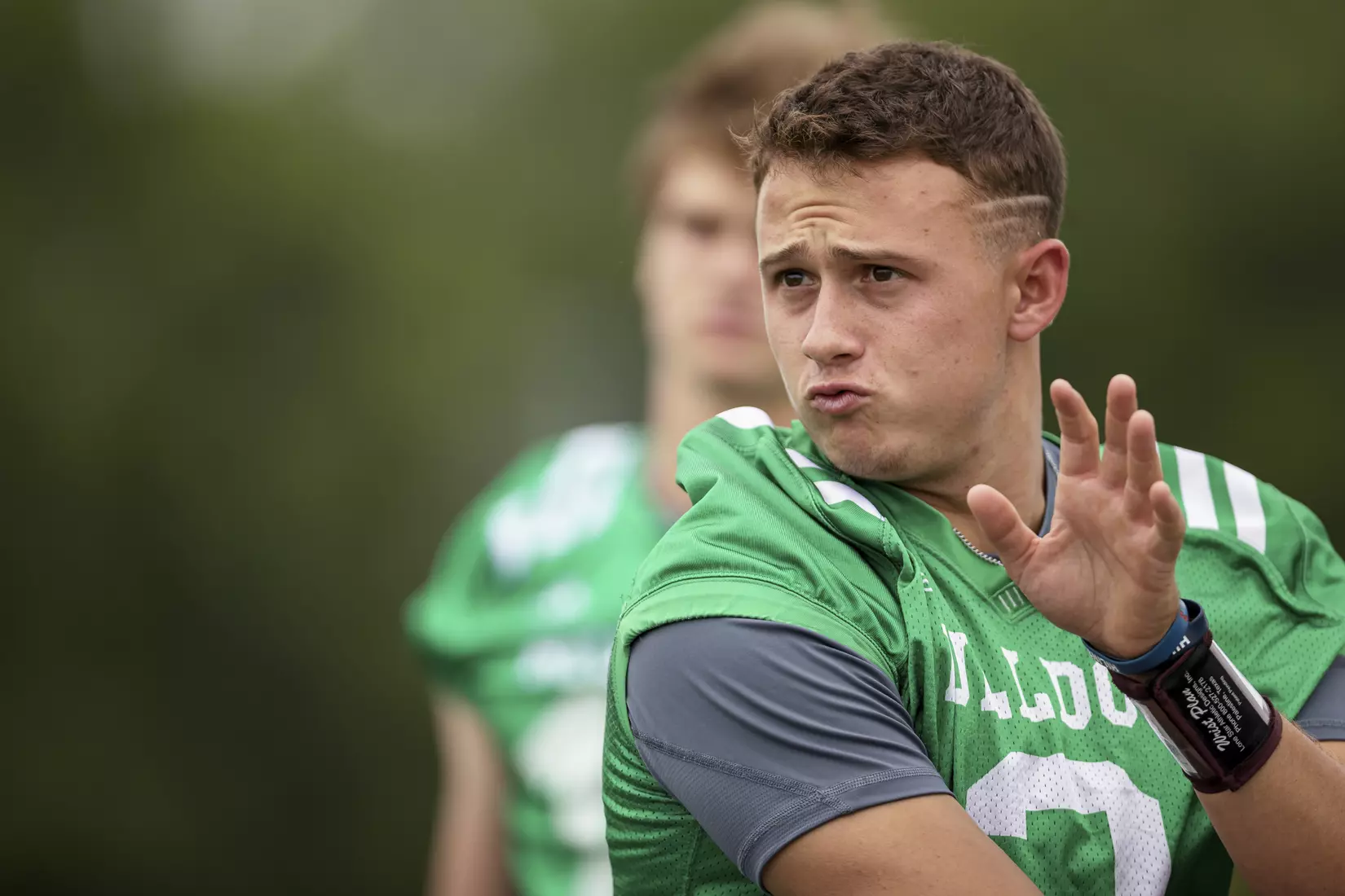 STARKVILLE, MS - August 06, 2021 - Mississippi State Quarterback Will Rogers (#2) during a training camp practice at the Leo Seal Jr. Football Complex at Mississippi State University in Starkville, MS. Photo By Austin Perryman