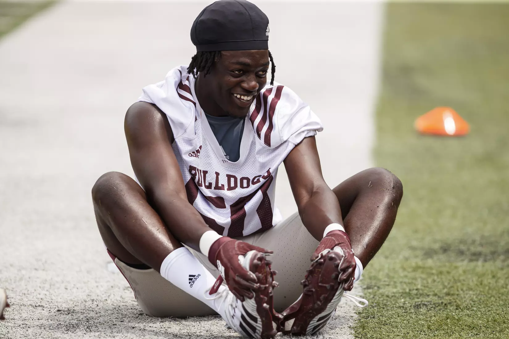 STARKVILLE, MS - August 06, 2021 - Mississippi State Linebacker Timar Rogers (#50) during training camp practice at the Leo Seal Jr. Football Complex at Mississippi State University in Starkville, MS. Photo By Chamberlain Smith