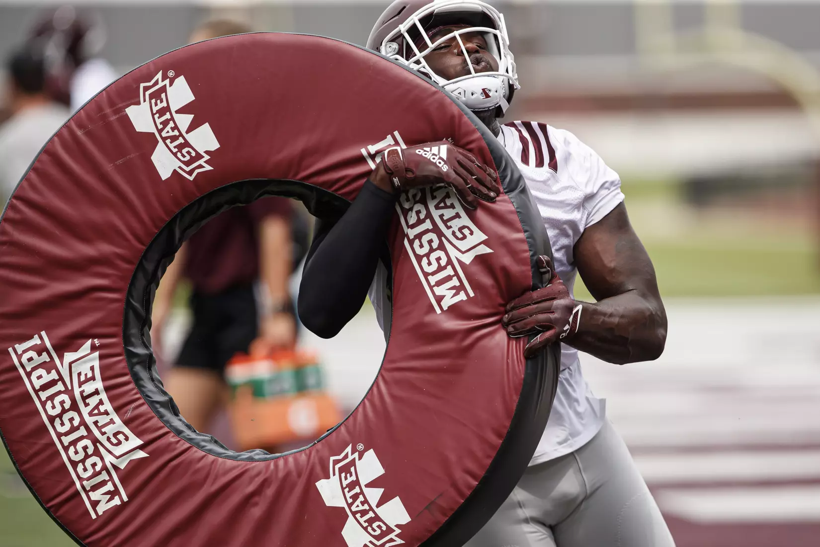 STARKVILLE, MS - August 06, 2021 - Mississippi State Linebacker Jordan Davis (#6) during training camp practice at the Leo Seal Jr. Football Complex at Mississippi State University in Starkville, MS. Photo By Chamberlain Smith