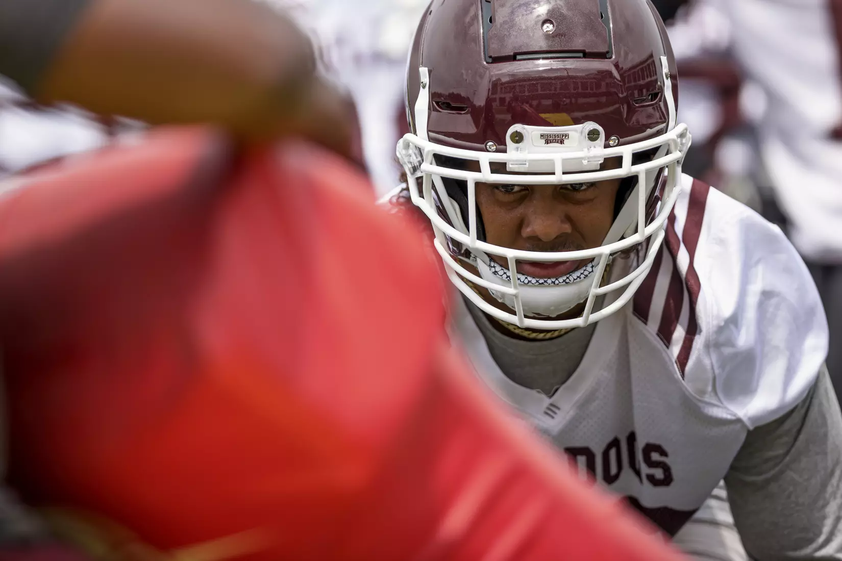 STARKVILLE, MS - August 06, 2021 - Mississippi State Defensive Back Londyn Craft (#28) during a training camp practice at the Leo Seal Jr. Football Complex at Mississippi State University in Starkville, MS. Photo By Austin Perryman