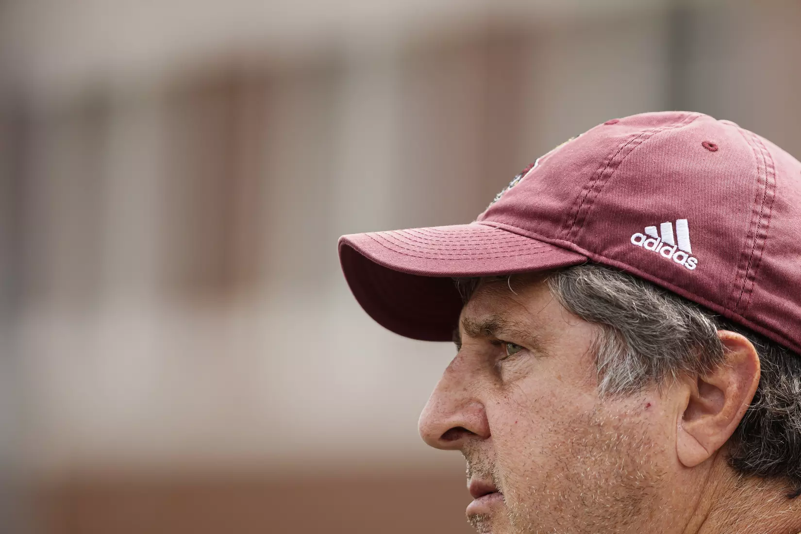 STARKVILLE, MS - August 06, 2021 - Mississippi State Head Coach Mike Leach during training camp practice at the Leo Seal Jr. Football Complex at Mississippi State University in Starkville, MS. Photo By Chamberlain Smith
