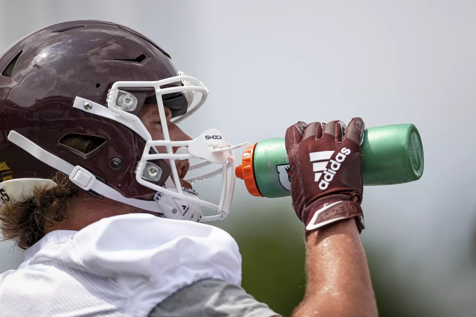 STARKVILLE, MS - August 06, 2021 - Mississippi State Defensive Lineman Sherman Timbs (#34) during a training camp practice at the Leo Seal Jr. Football Complex at Mississippi State University in Starkville, MS. Photo By Austin Perryman