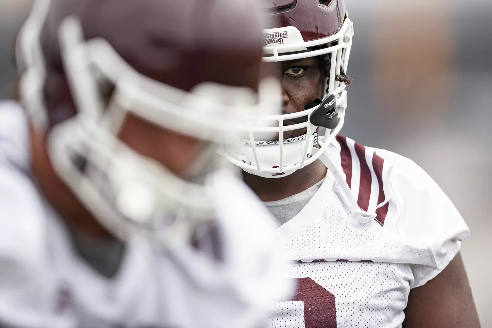 STARKVILLE, MS - August 06, 2021 - Mississippi State Linebacker Tyrus Wheat (#2) during a training camp practice at the Leo Seal Jr. Football Complex at Mississippi State University in Starkville, MS. Photo By Austin Perryman