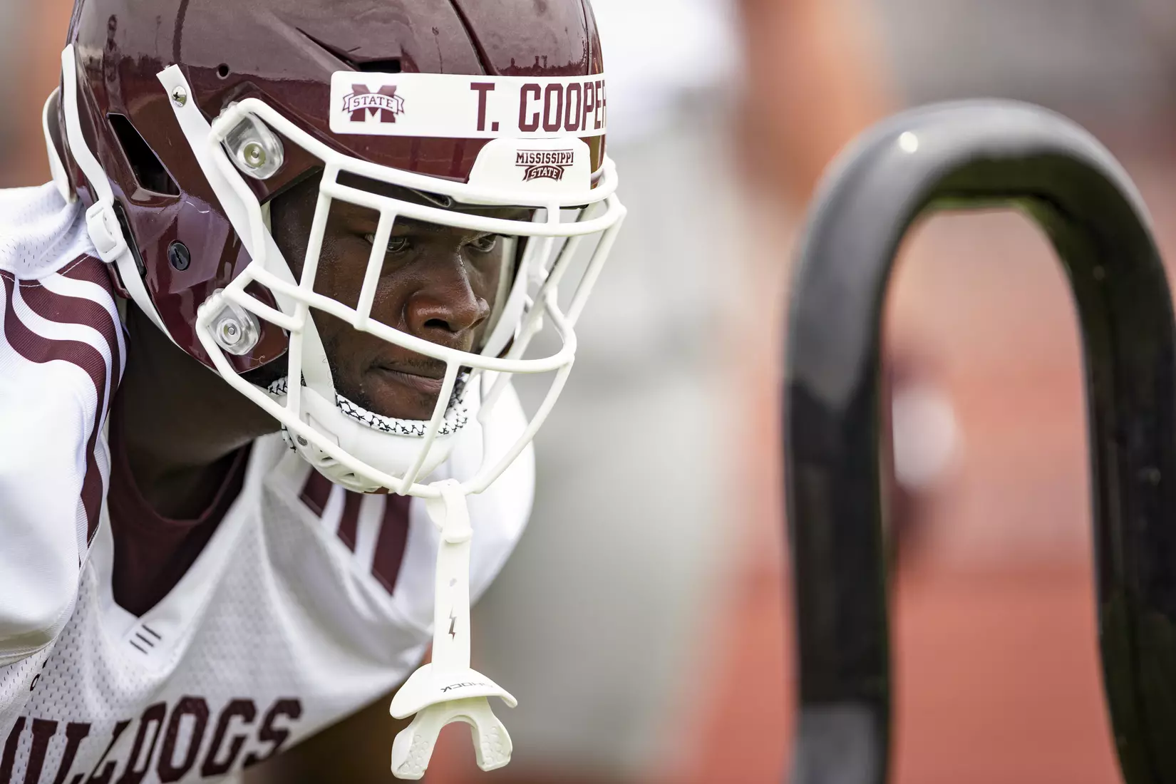 STARKVILLE, MS - August 06, 2021 - Mississippi State Linebacker Ty Cooper (#45) during a training camp practice at the Leo Seal Jr. Football Complex at Mississippi State University in Starkville, MS. Photo By Austin Perryman