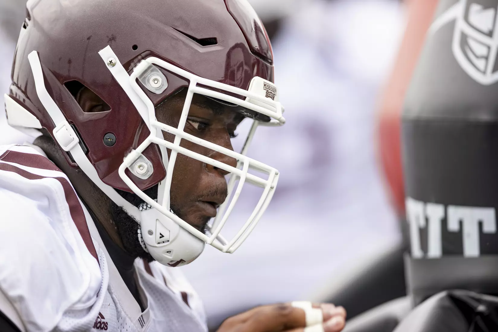 STARKVILLE, MS - August 06, 2021 - Mississippi State Defensive Lineman Cameron Young (#93) during a training camp practice at the Leo Seal Jr. Football Complex at Mississippi State University in Starkville, MS. Photo By Austin Perryman