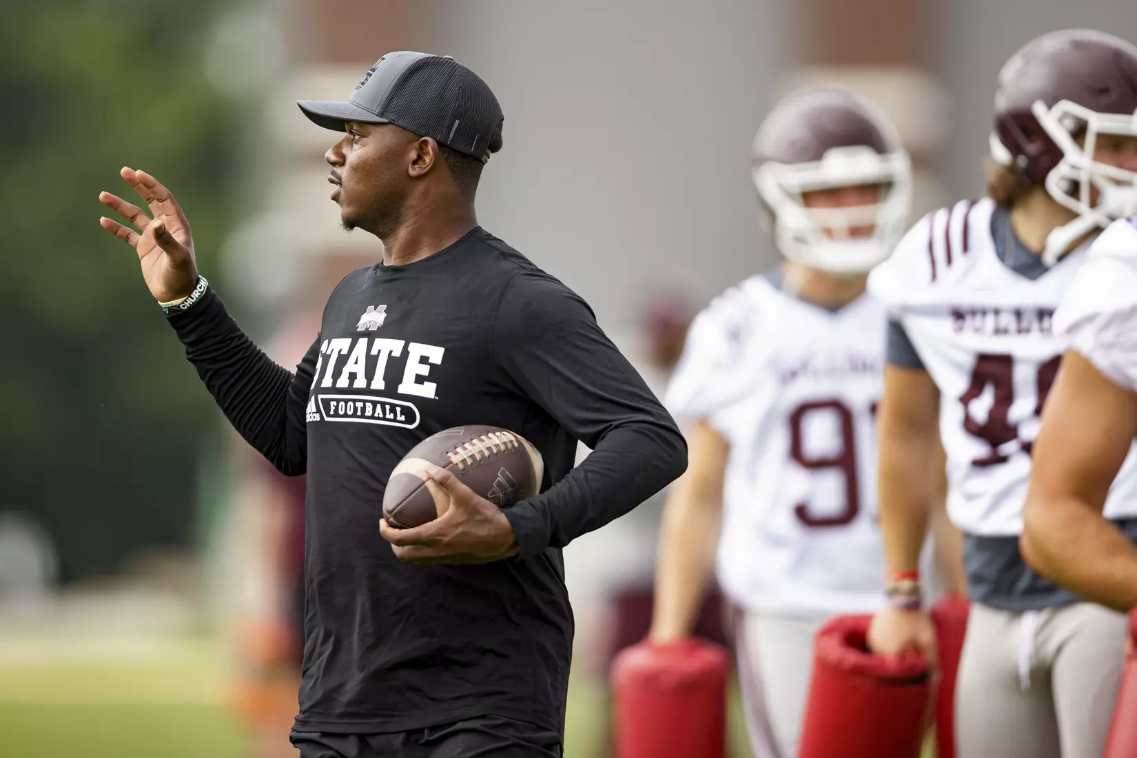 STARKVILLE, MS - August 06, 2021 - Mississippi State Student Manger Charlie Latham during a training camp practice at the Leo Seal Jr. Football Complex at Mississippi State University in Starkville, MS. Photo By Austin Perryman