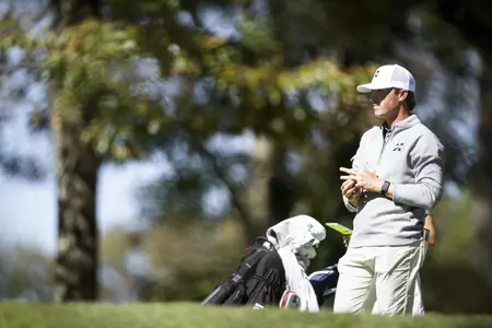 WEST POINT, MS - October 26, 2021 - Head Women's Golf Coach Charlie Ewing during Day 2 of The Ally at Old Waverly Golf Club in West Point, MS. Photo By Chamberlain Smith