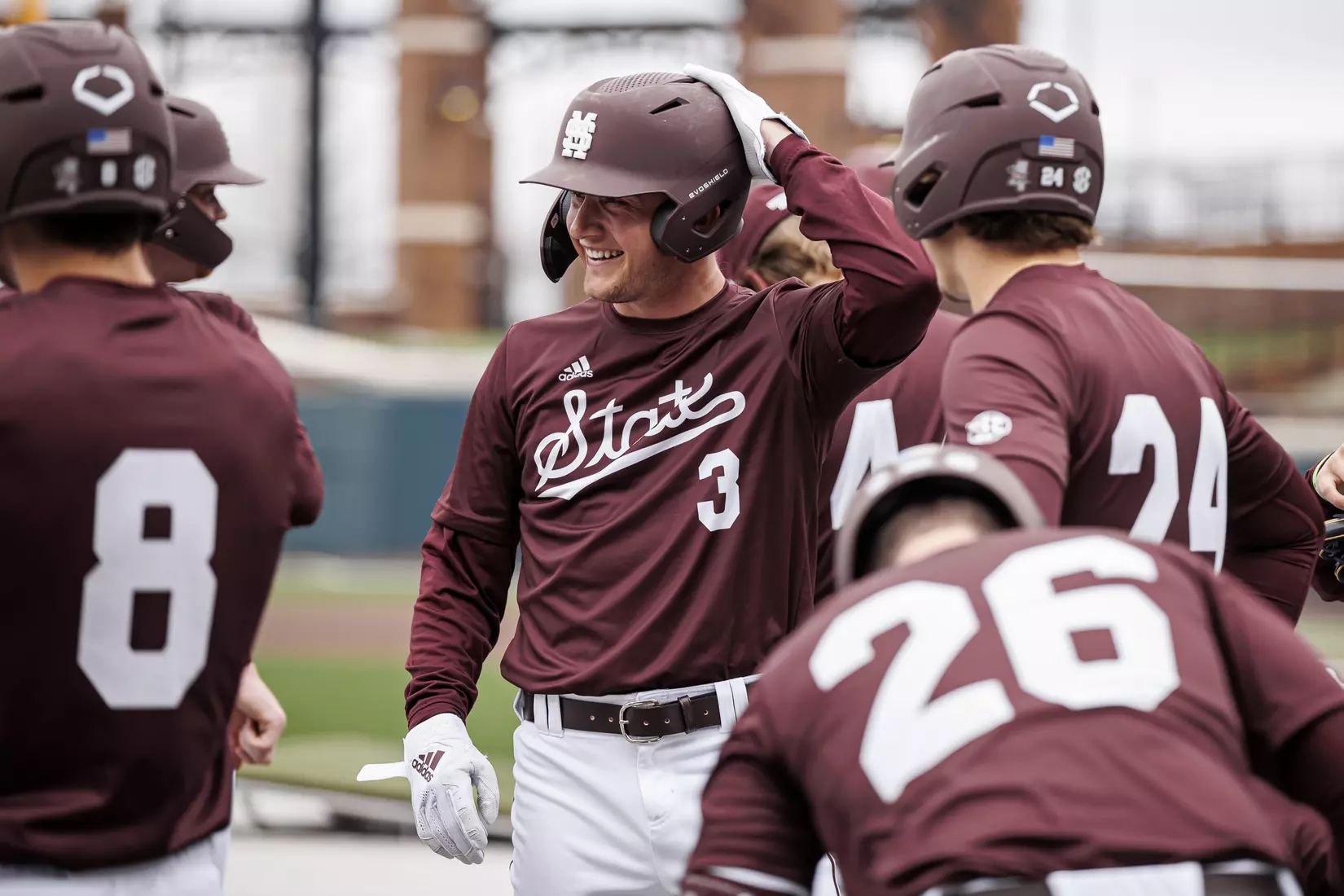 STARKVILLE, MS - February 18, 2022 - Mississippi State Outfielder Jess Davis (#3) before the game between the Long Beach State Dirtbags and the Mississippi State Bulldogs at Dudy Noble Field at Polk-Dement Stadium in Starkville, MS. Photo By Austin Perryman
