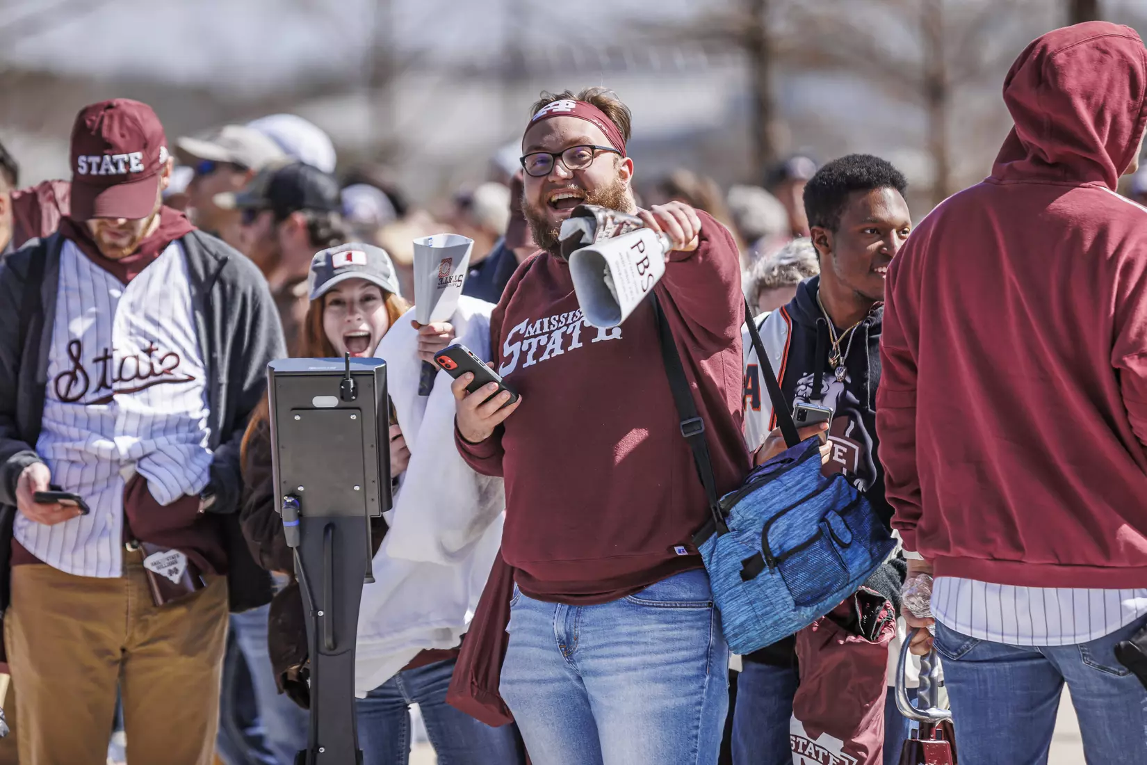 STARKVILLE, MS - February 18, 2022 - Mississippi State Fans before the game between the Long Beach State Dirtbags and the Mississippi State Bulldogs at Dudy Noble Field at Polk-Dement Stadium in Starkville, MS. Photo By Kevin Snyder