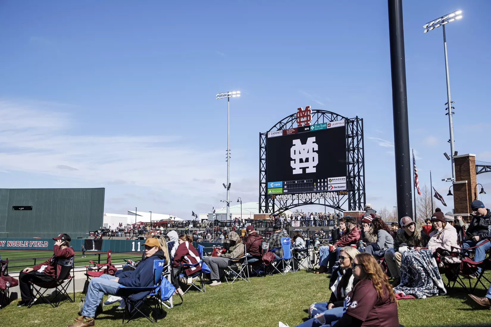 STARKVILLE, MS - February 18, 2022 - Wide shot of fans before the game between the Long Beach State Dirtbags and the Mississippi State Bulldogs at Dudy Noble Field at Polk-Dement Stadium in Starkville, MS. Photo By Austin Perryman