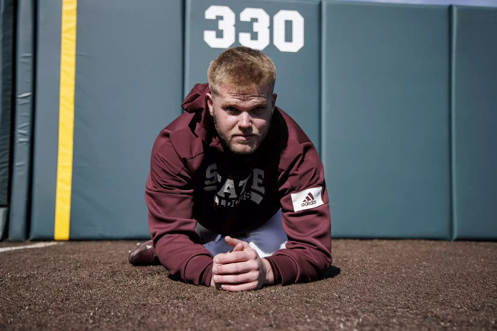 STARKVILLE, MS - February 18, 2022 - Mississippi State Pitcher Landon Sims (#23) before the game between the Long Beach State Dirtbags and the Mississippi State Bulldogs at Dudy Noble Field at Polk-Dement Stadium in Starkville, MS. Photo By Austin Perryman