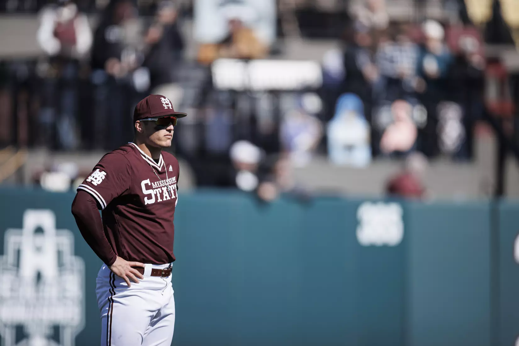 STARKVILLE, MS - February 18, 2022 - Mississippi State Outfielder Brad Cumbest (#33) before the game between the Long Beach State Dirtbags and the Mississippi State Bulldogs at Dudy Noble Field at Polk-Dement Stadium in Starkville, MS. Photo By Austin Perryman