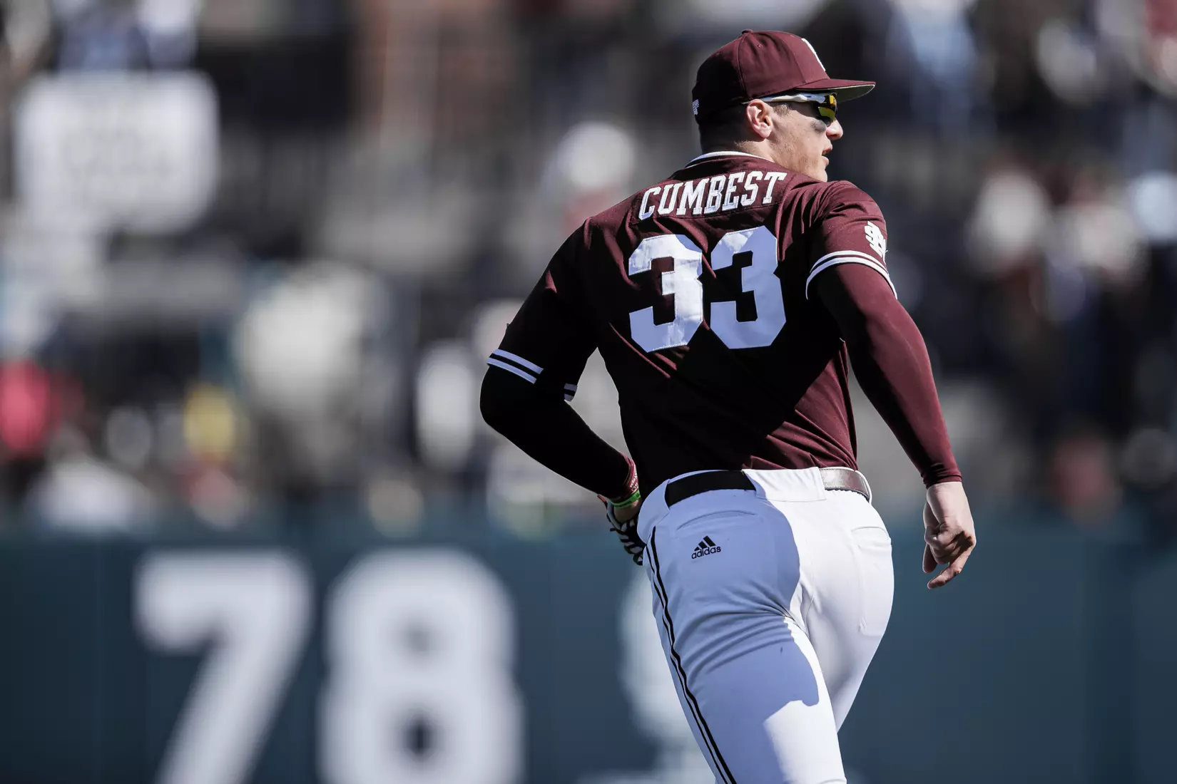 STARKVILLE, MS - February 18, 2022 - Mississippi State Outfielder Brad Cumbest (#33) before the game between the Long Beach State Dirtbags and the Mississippi State Bulldogs at Dudy Noble Field at Polk-Dement Stadium in Starkville, MS. Photo By Austin Perryman