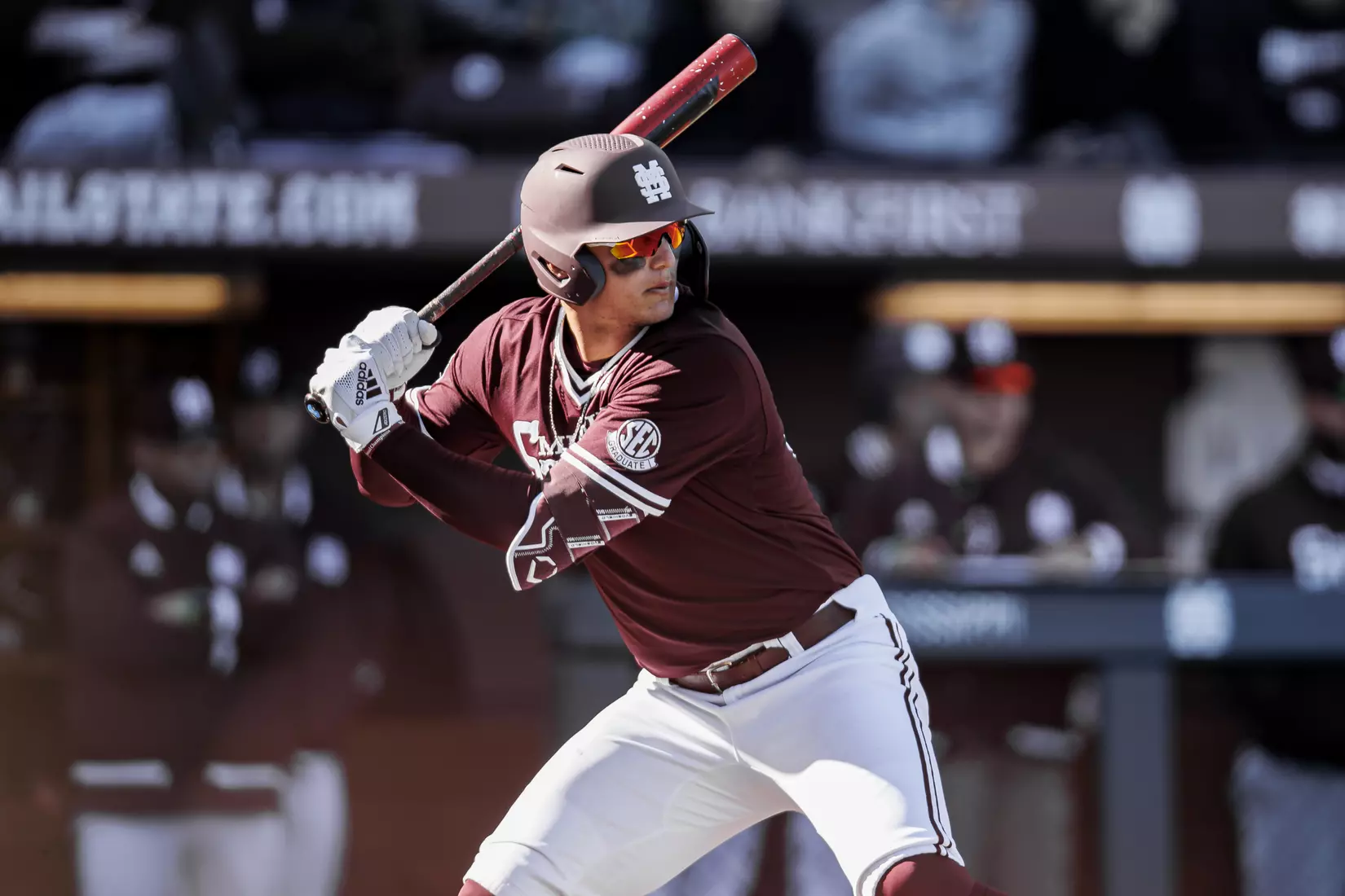 STARKVILLE, MS - February 18, 2022 - Mississippi State Outfielder Brad Cumbest (#33) during the game between the Long Beach State Dirtbags and the Mississippi State Bulldogs at Dudy Noble Field at Polk-Dement Stadium in Starkville, MS. Photo By Austin Perryman