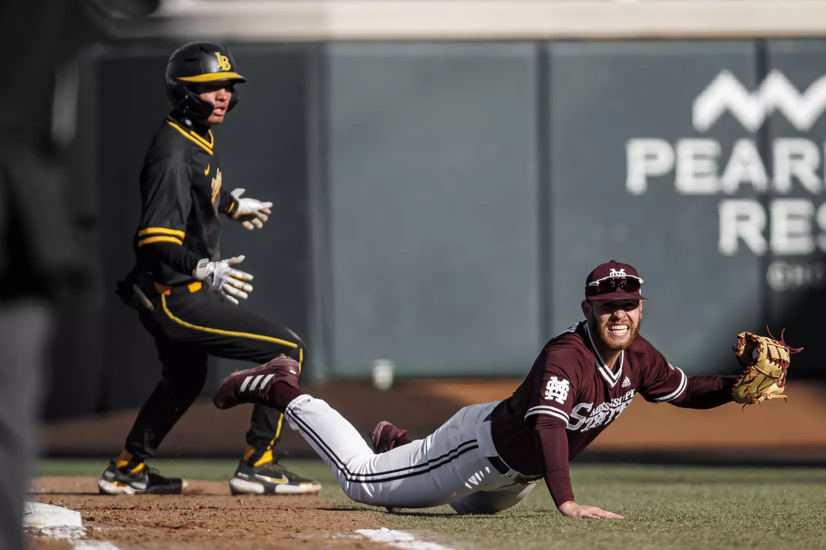 STARKVILLE, MS - February 18, 2022 - Mississippi State Infielder Luke Hancock (#20) during the game between the Long Beach State Dirtbags and the Mississippi State Bulldogs at Dudy Noble Field at Polk-Dement Stadium in Starkville, MS. Photo By Austin Perryman