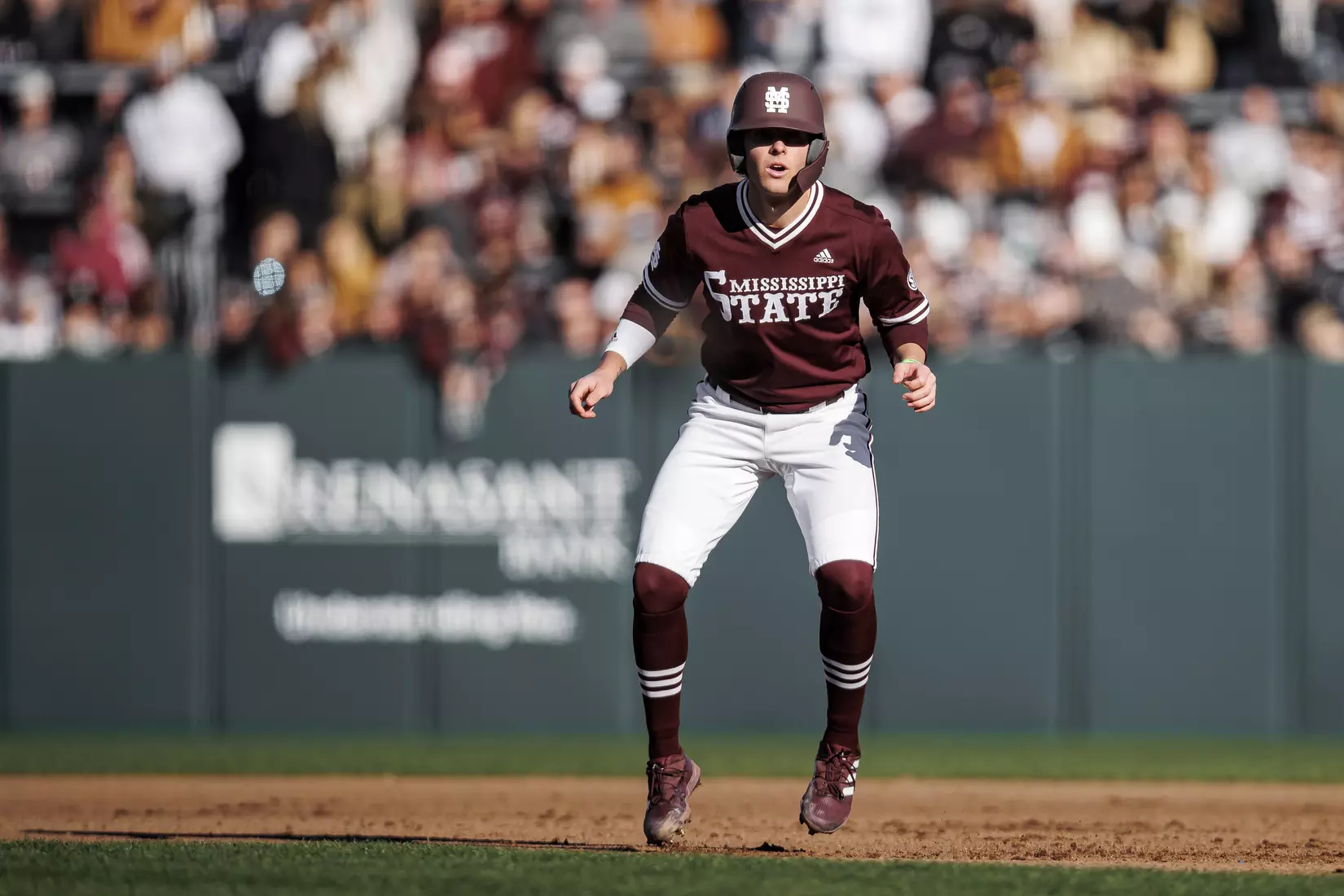 STARKVILLE, MS - February 18, 2022 - Mississippi State Infielder Lane Forsythe (#43) during the game between the Long Beach State Dirtbags and the Mississippi State Bulldogs at Dudy Noble Field at Polk-Dement Stadium in Starkville, MS. Photo By Austin Perryman