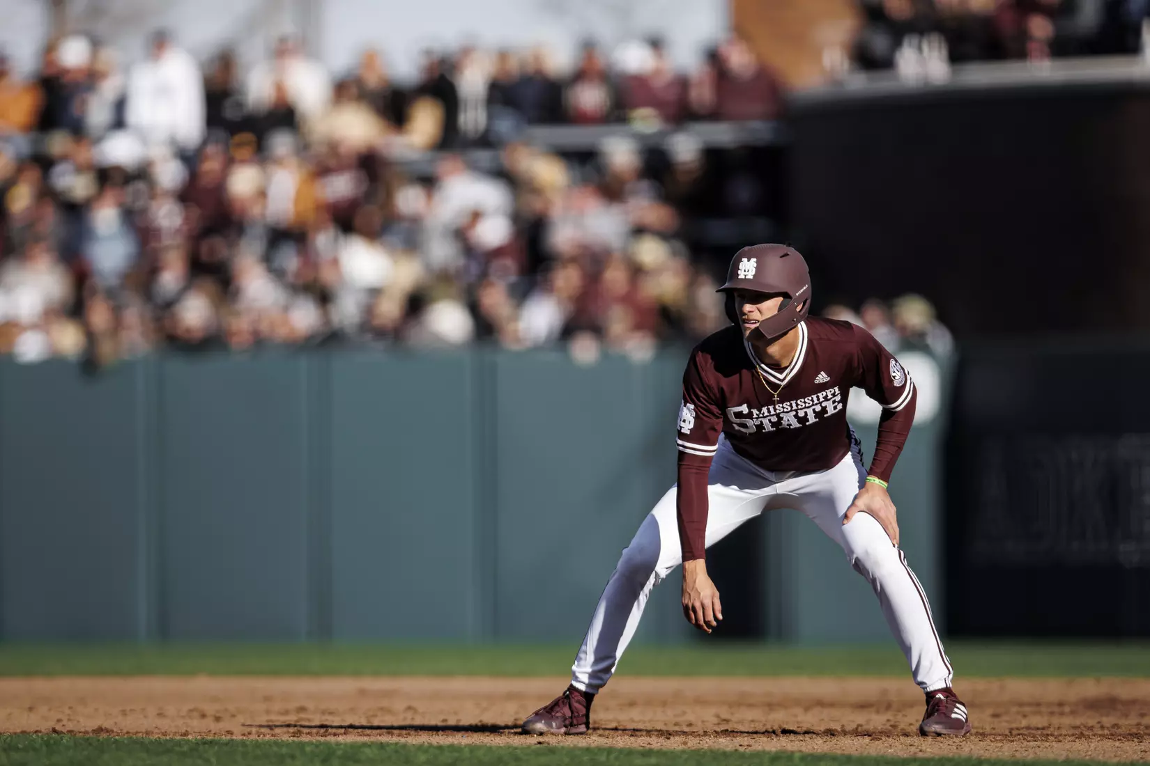 STARKVILLE, MS - February 18, 2022 - Mississippi State Infielder RJ Yeager (#4) during the game between the Long Beach State Dirtbags and the Mississippi State Bulldogs at Dudy Noble Field at Polk-Dement Stadium in Starkville, MS. Photo By Austin Perryman