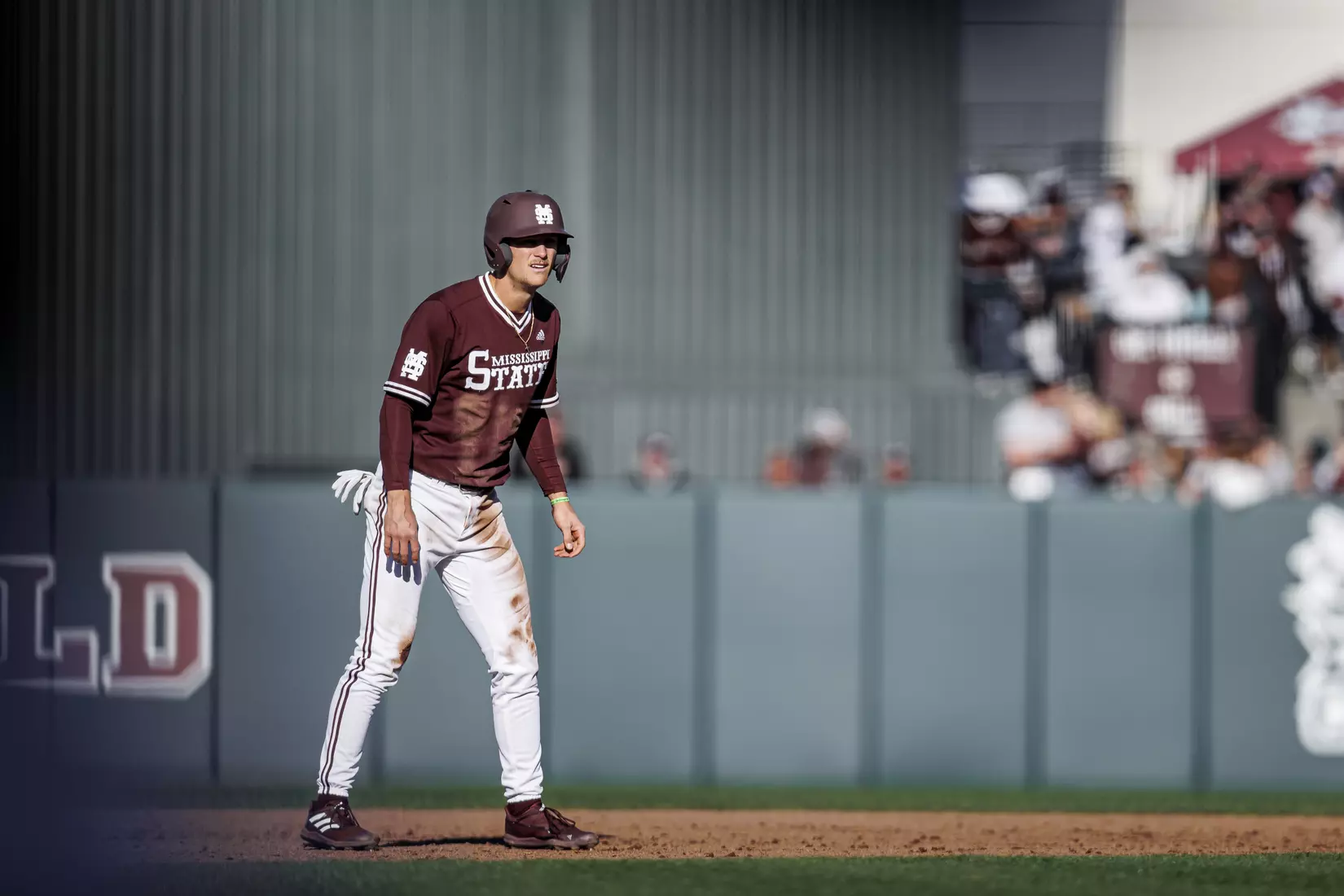 STARKVILLE, MS - February 18, 2022 - Mississippi State Infielder RJ Yeager (#4) during the game between the Long Beach State Dirtbags and the Mississippi State Bulldogs at Dudy Noble Field at Polk-Dement Stadium in Starkville, MS. Photo By Austin Perryman