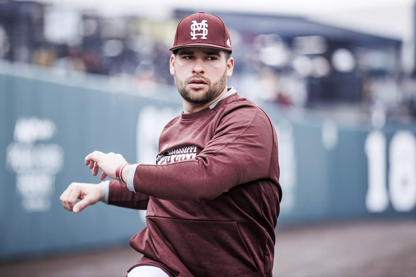 STARKVILLE, MS - February 26, 2022 - Mississippi State Pitcher Preston Johnson (#35) before the game between the Northern Kentucky Norse and the Mississippi State Bulldogs at Dudy Noble Field at Polk-Dement Stadium in Starkville, MS. Photo By Kevin Snyder