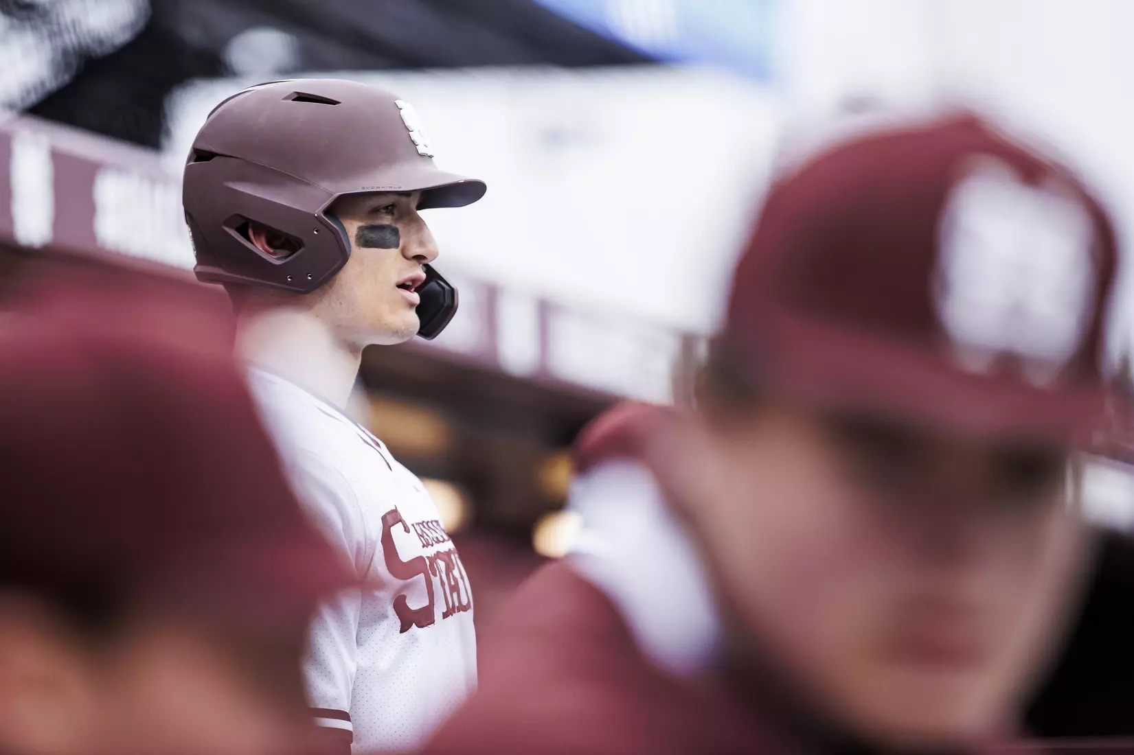 STARKVILLE, MS - February 26, 2022 - Mississippi State Infielder Kamren James (#6) during the game between the Northern Kentucky Norse and the Mississippi State Bulldogs at Dudy Noble Field at Polk-Dement Stadium in Starkville, MS. Photo By Kevin Snyder