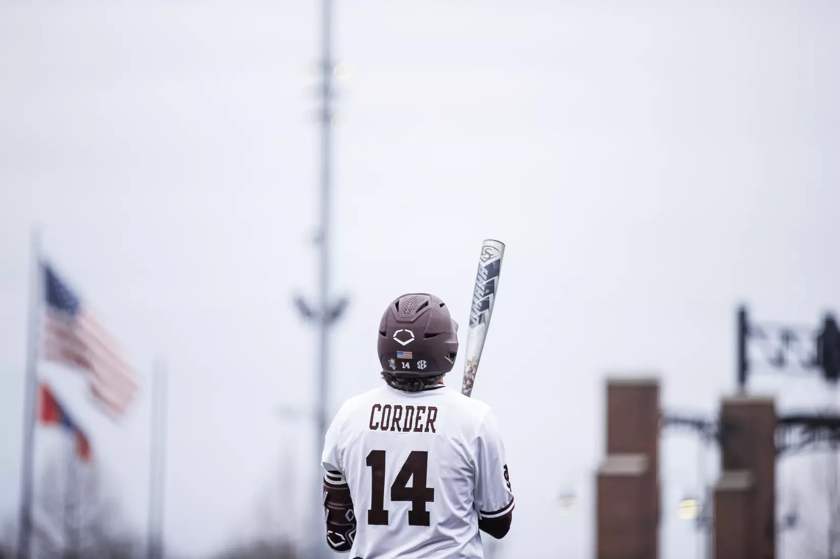 STARKVILLE, MS - February 26, 2022 - Mississippi State Infielder/Outfielder Matt Corder (#14) during the game between the Northern Kentucky Norse and the Mississippi State Bulldogs at Dudy Noble Field at Polk-Dement Stadium in Starkville, MS. Photo By Kevin Snyder