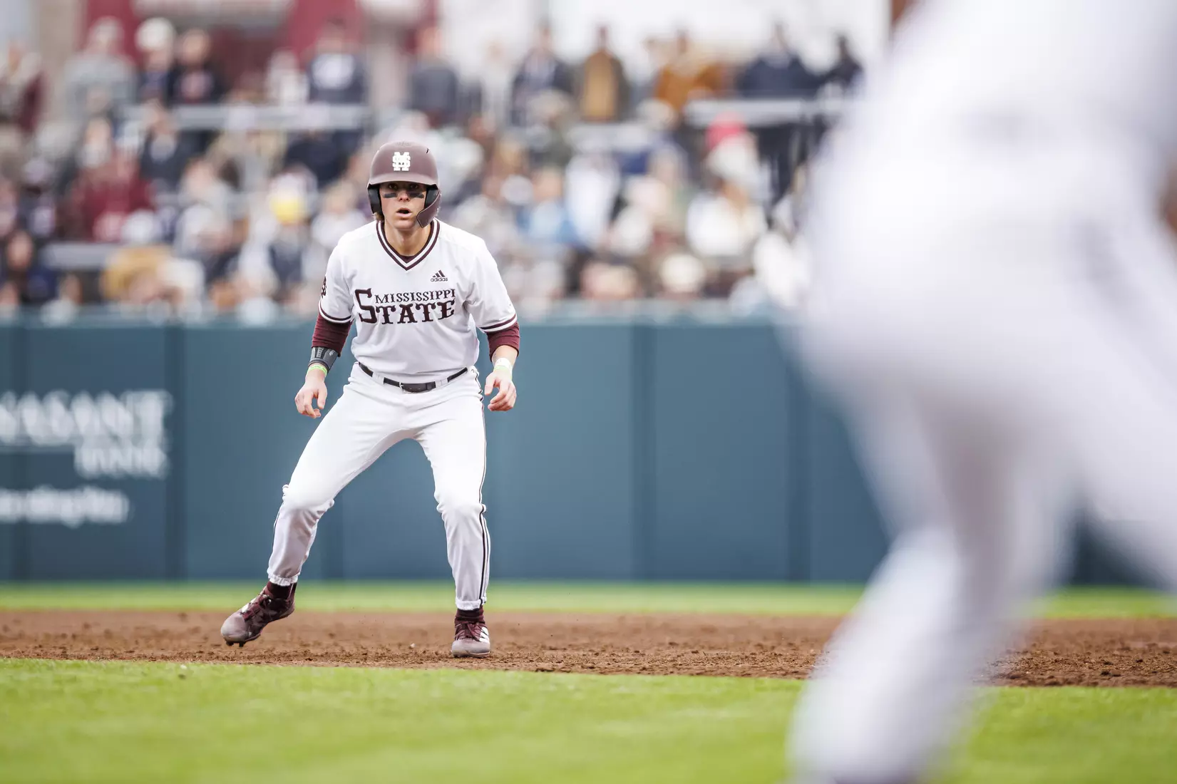 STARKVILLE, MS - February 26, 2022 - Mississippi State Infielder Lane Forsythe (#43) during the game between the Northern Kentucky Norse and the Mississippi State Bulldogs at Dudy Noble Field at Polk-Dement Stadium in Starkville, MS. Photo By Kevin Snyder