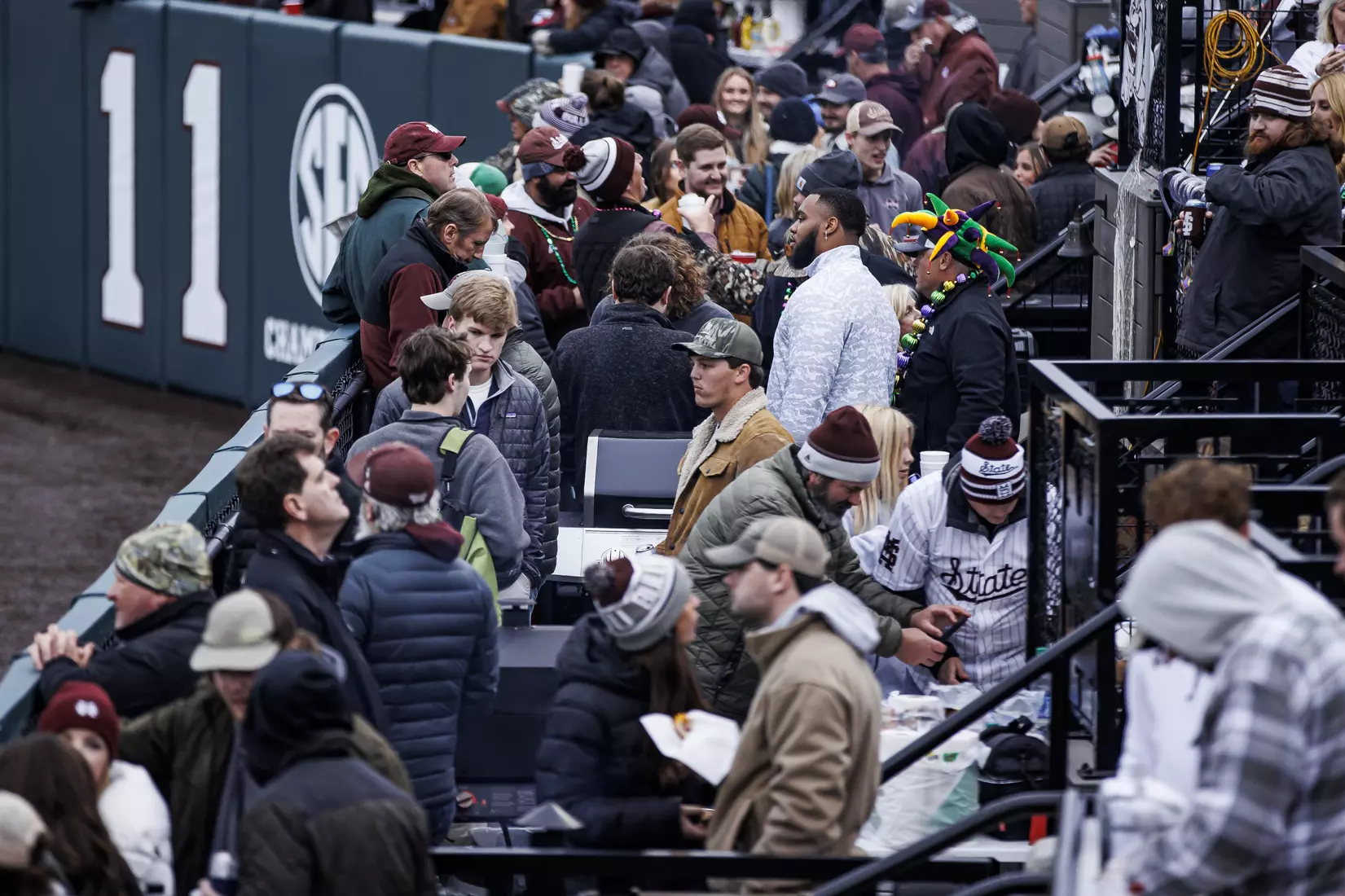 STARKVILLE, MS - February 26, 2022 - Former Mississippi State Football Defensive Lineman Jeffery Simmons (#94) during the game between the Northern Kentucky Norse and the Mississippi State Bulldogs at Dudy Noble Field at Polk-Dement Stadium in Starkville, MS. Photo By Austin Perryman