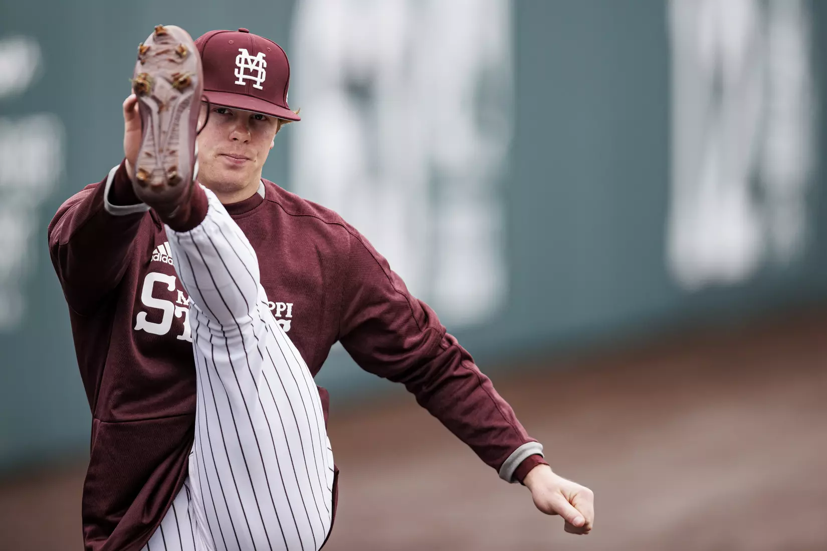 STARKVILLE, MS - February 27, 2022 - Mississippi State Pitcher Cade Smith (#15) before the game between the Northern Kentucky Norse and the Mississippi State Bulldogs at Dudy Noble Field at Polk-Dement Stadium in Starkville, MS. Photo By Austin Perryman