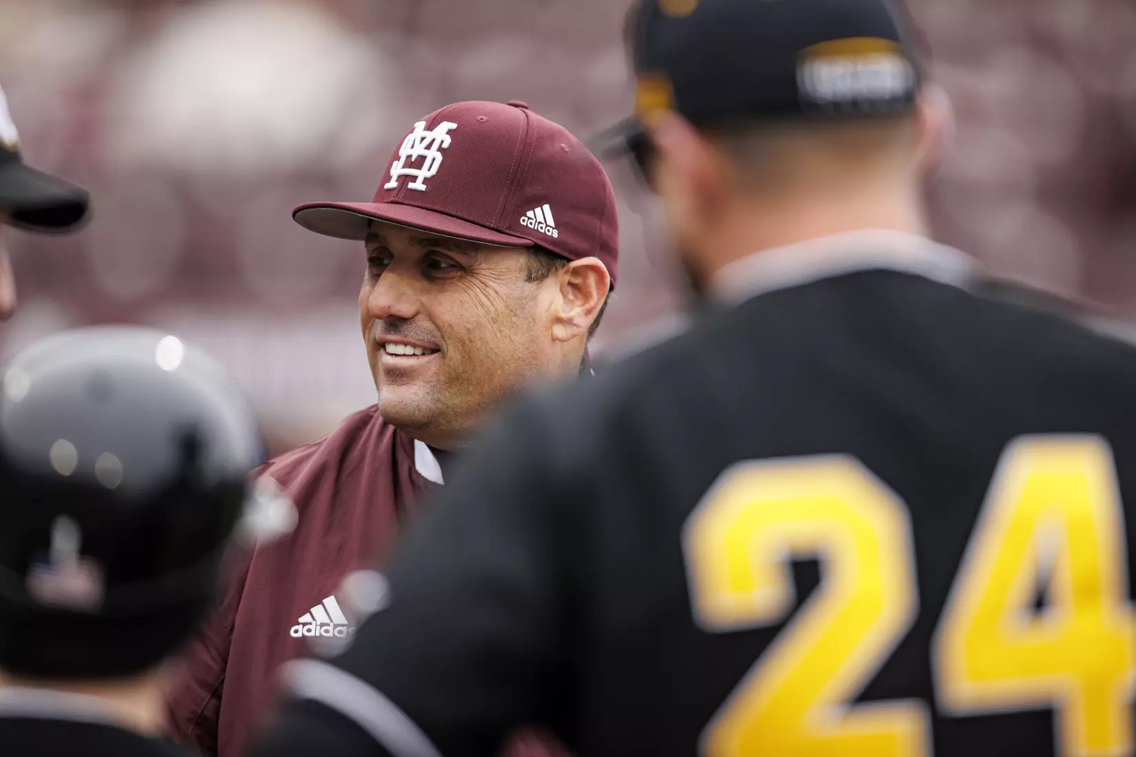 STARKVILLE, MS - February 27, 2022 - Mississippi State Head Coach Chris Lemonis before the game between the Northern Kentucky Norse and the Mississippi State Bulldogs at Dudy Noble Field at Polk-Dement Stadium in Starkville, MS. Photo By Austin Perryman