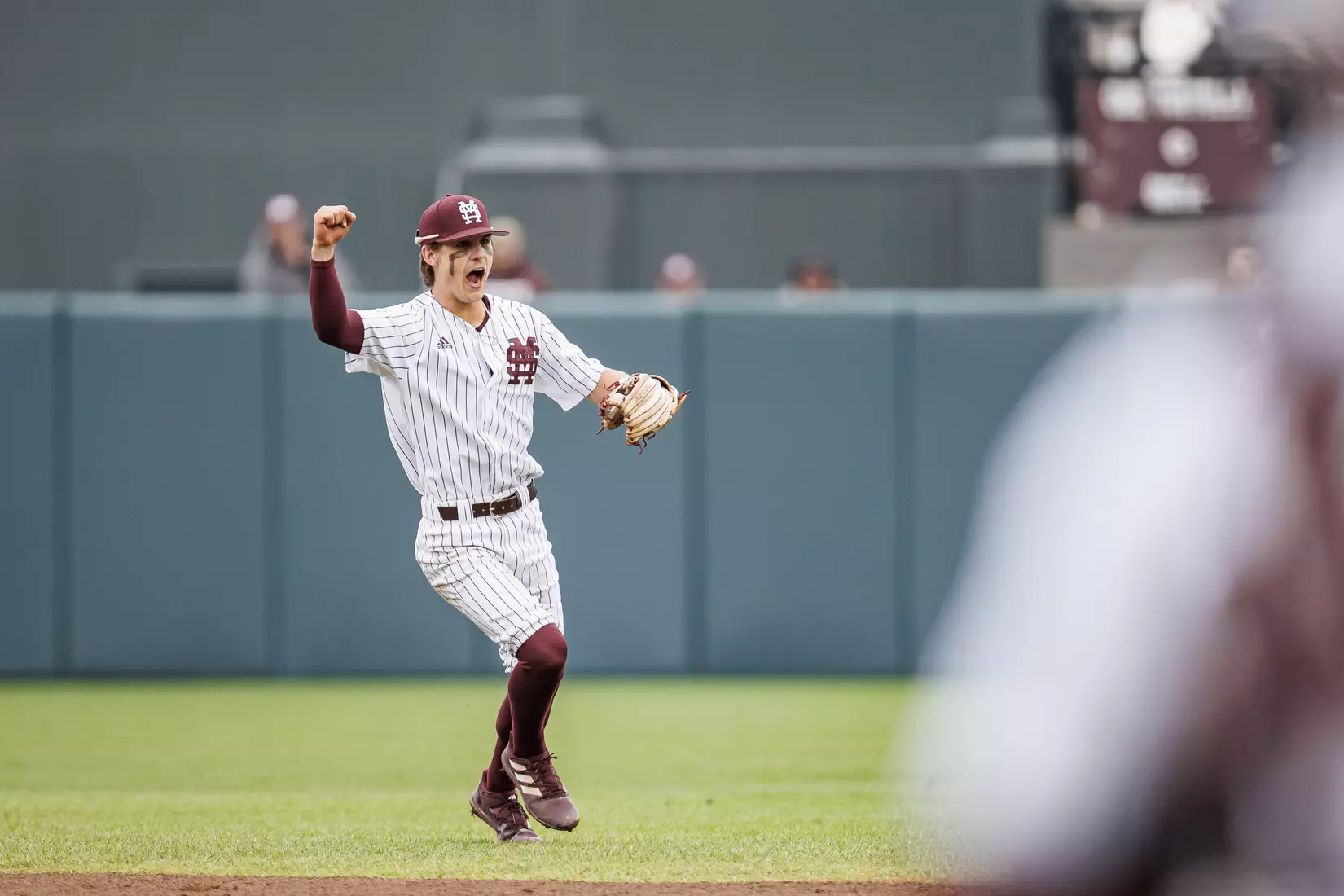 STARKVILLE, MS - February 27, 2022 - Mississippi State Infielder Tanner Leggett (#31) during the game between the Northern Kentucky Norse and the Mississippi State Bulldogs at Dudy Noble Field at Polk-Dement Stadium in Starkville, MS. Photo By Austin Perryman