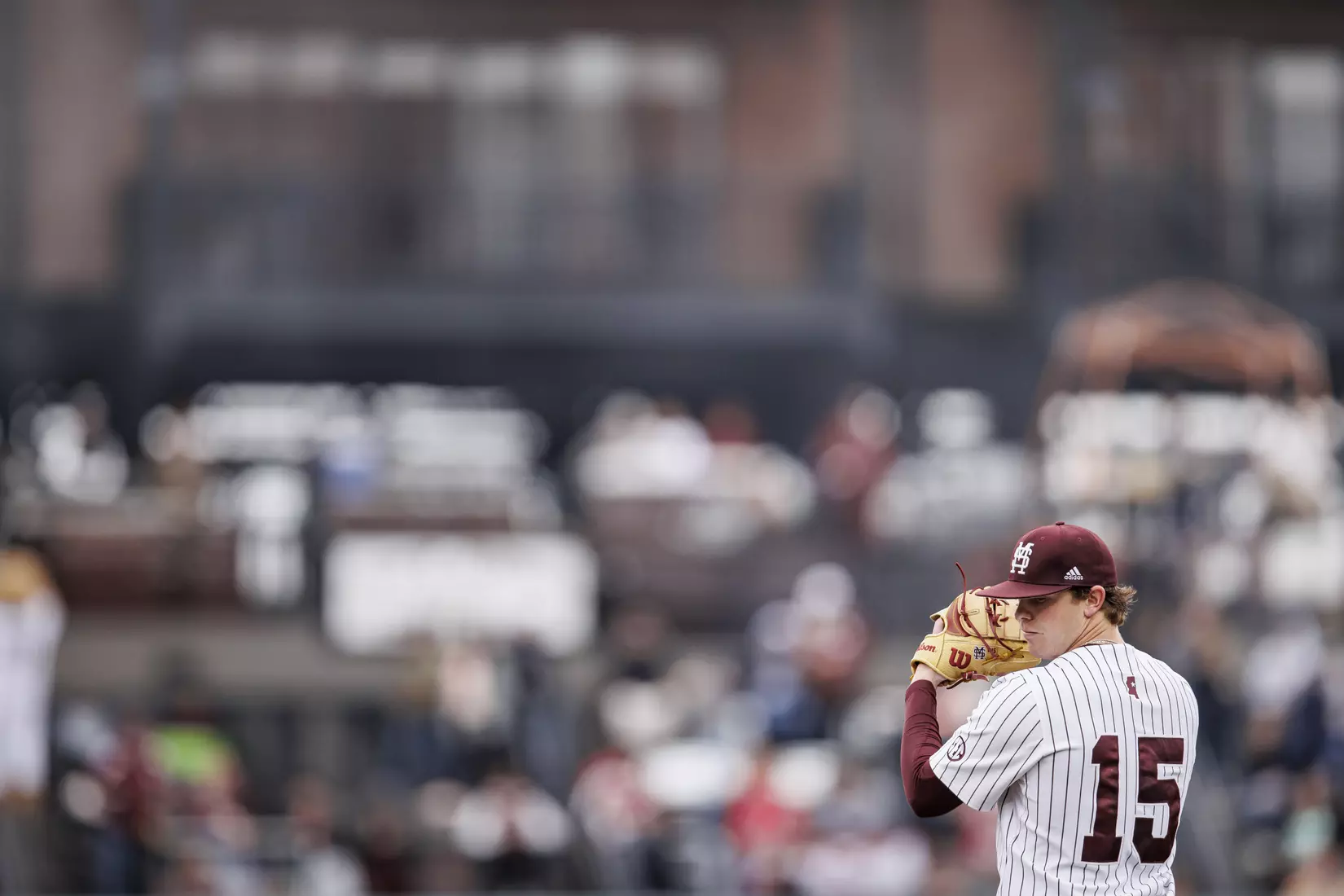 STARKVILLE, MS - February 27, 2022 - Mississippi State Pitcher Cade Smith (#15) during the game between the Northern Kentucky Norse and the Mississippi State Bulldogs at Dudy Noble Field at Polk-Dement Stadium in Starkville, MS. Photo By Austin Perryman