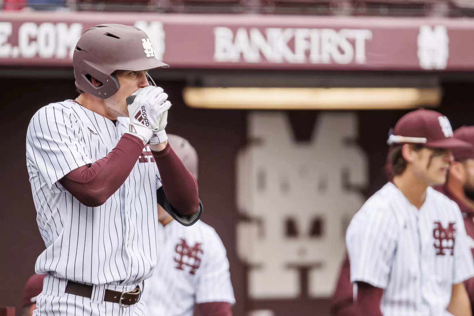 STARKVILLE, MS - February 27, 2022 - Mississippi State Infielder RJ Yeager (#4) during the game between the Northern Kentucky Norse and the Mississippi State Bulldogs at Dudy Noble Field at Polk-Dement Stadium in Starkville, MS. Photo By Austin Perryman