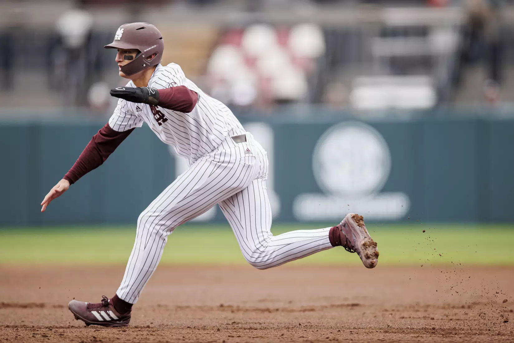STARKVILLE, MS - February 27, 2022 - Mississippi State Infielder Kamren James (#6) during the game between the Northern Kentucky Norse and the Mississippi State Bulldogs at Dudy Noble Field at Polk-Dement Stadium in Starkville, MS. Photo By Austin Perryman