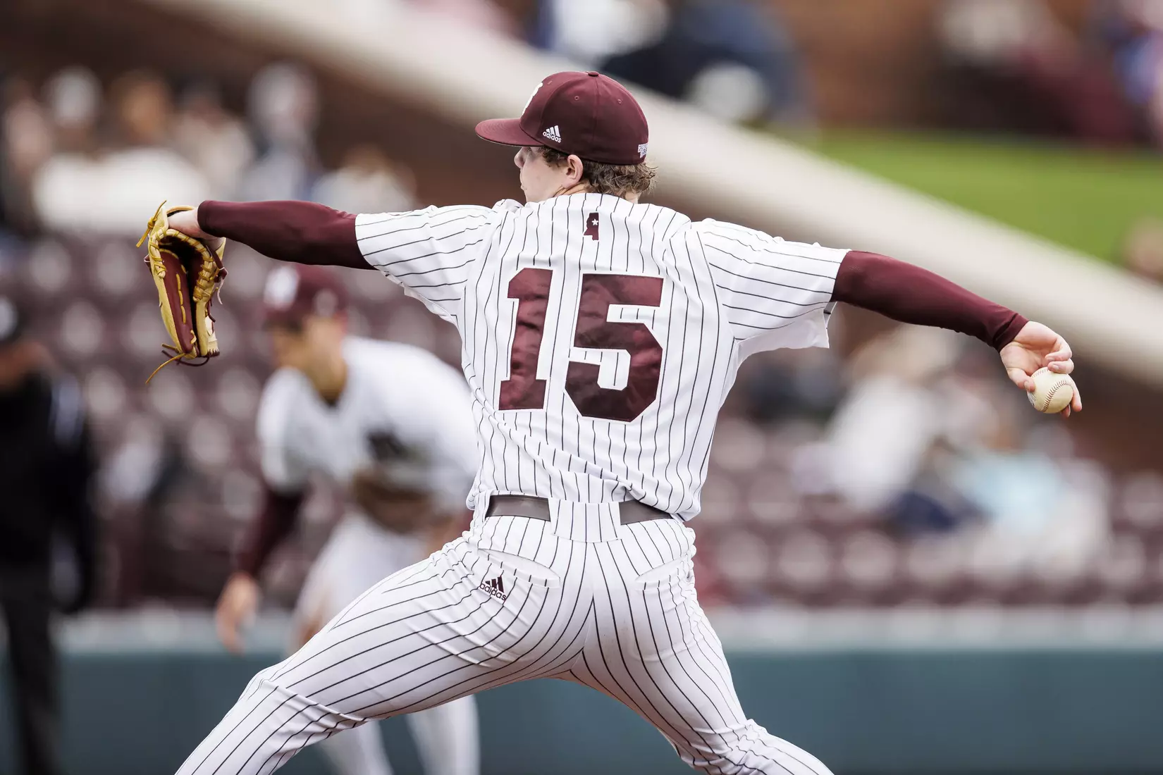 STARKVILLE, MS - February 27, 2022 - Mississippi State Pitcher Cade Smith (#15) during the game between the Northern Kentucky Norse and the Mississippi State Bulldogs at Dudy Noble Field at Polk-Dement Stadium in Starkville, MS. Photo By Austin Perryman
