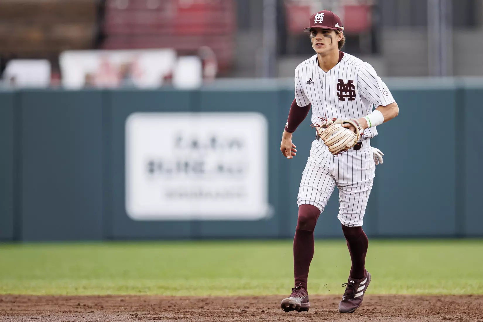 STARKVILLE, MS - February 27, 2022 - Mississippi State Infielder Tanner Leggett (#31) during the game between the Northern Kentucky Norse and the Mississippi State Bulldogs at Dudy Noble Field at Polk-Dement Stadium in Starkville, MS. Photo By Austin Perryman