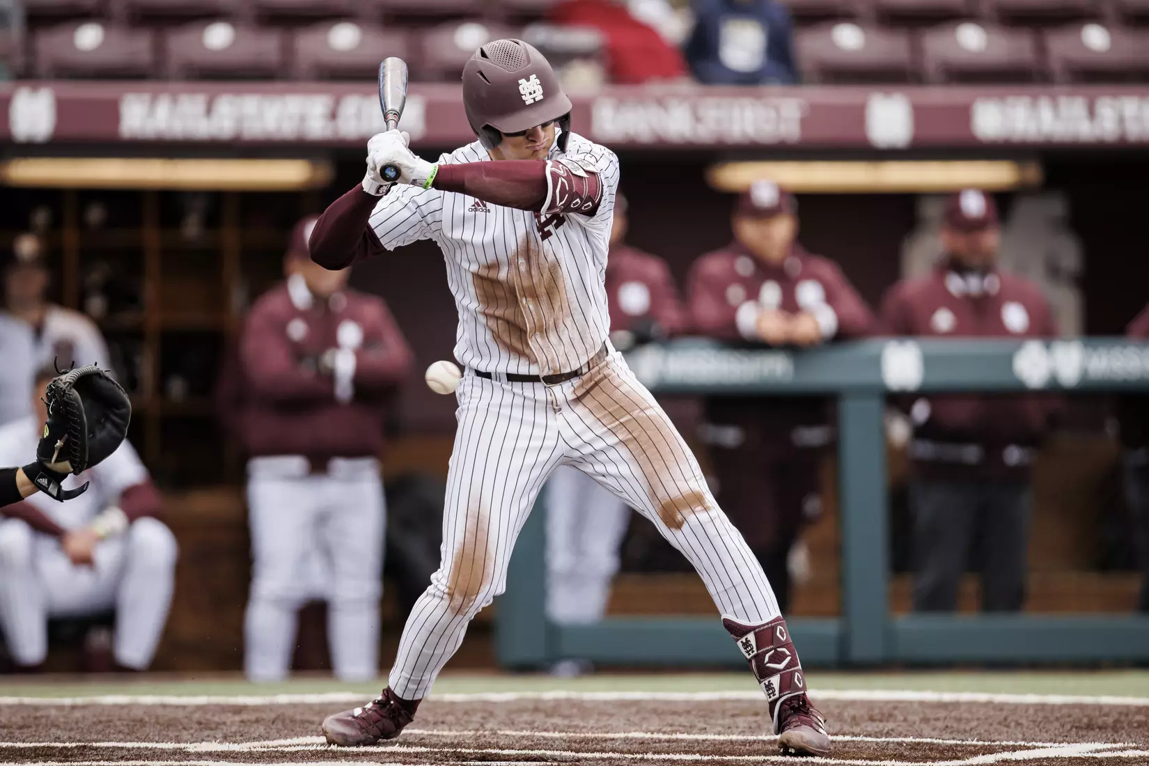STARKVILLE, MS - February 27, 2022 - Mississippi State Infielder Kamren James (#6) during the game between the Northern Kentucky Norse and the Mississippi State Bulldogs at Dudy Noble Field at Polk-Dement Stadium in Starkville, MS. Photo By Austin Perryman