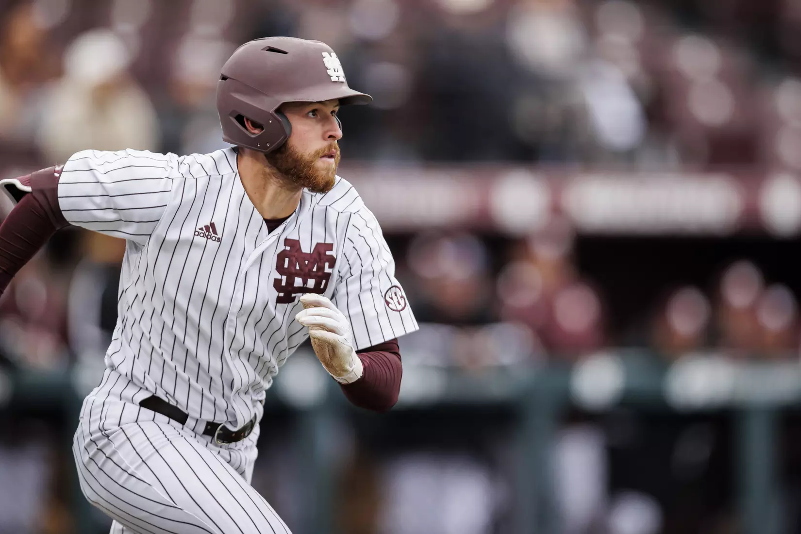 STARKVILLE, MS - February 27, 2022 - Mississippi State Infielder Luke Hancock (#20) during the game between the Northern Kentucky Norse and the Mississippi State Bulldogs at Dudy Noble Field at Polk-Dement Stadium in Starkville, MS. Photo By Austin Perryman
