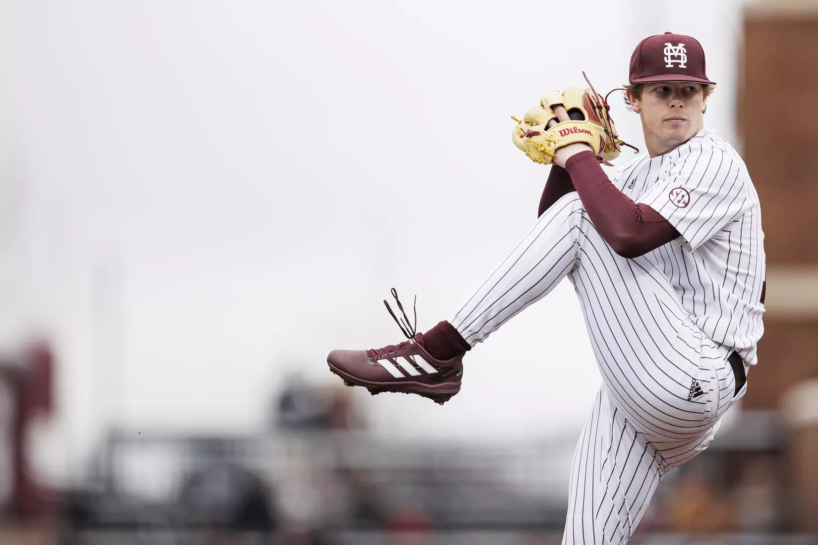 STARKVILLE, MS - February 27, 2022 - Mississippi State Pitcher Cade Smith (#15) during the game between the Northern Kentucky Norse and the Mississippi State Bulldogs at Dudy Noble Field at Polk-Dement Stadium in Starkville, MS. Photo By Austin Perryman