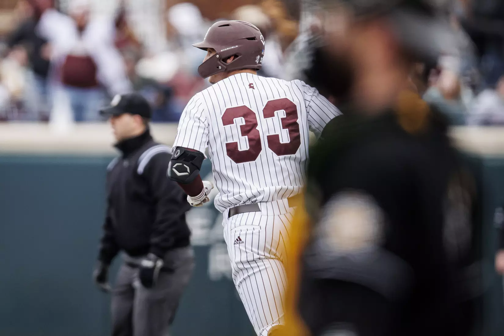 STARKVILLE, MS - February 27, 2022 - Mississippi State Outfielder Brad Cumbest (#33) during the game between the Northern Kentucky Norse and the Mississippi State Bulldogs at Dudy Noble Field at Polk-Dement Stadium in Starkville, MS. Photo By Austin Perryman