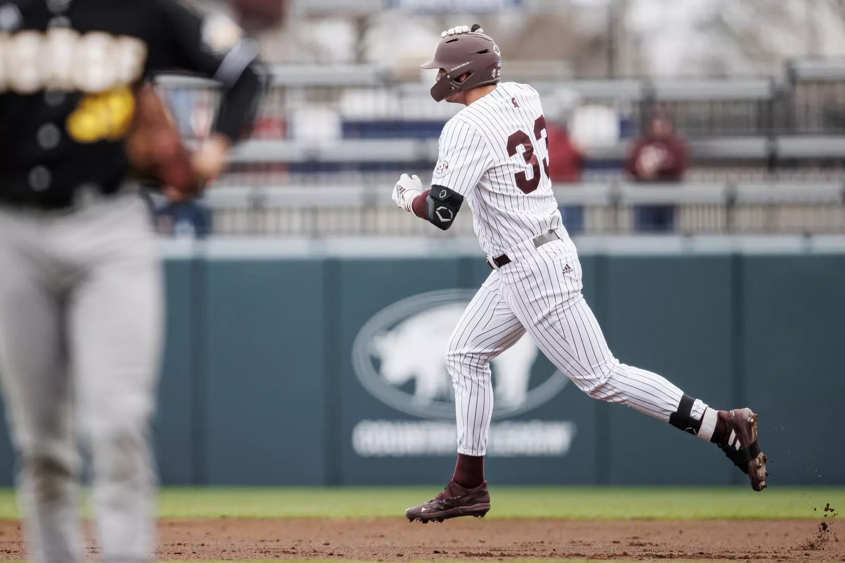 STARKVILLE, MS - February 27, 2022 - Mississippi State Outfielder Brad Cumbest (#33) during the game between the Northern Kentucky Norse and the Mississippi State Bulldogs at Dudy Noble Field at Polk-Dement Stadium in Starkville, MS. Photo By Austin Perryman