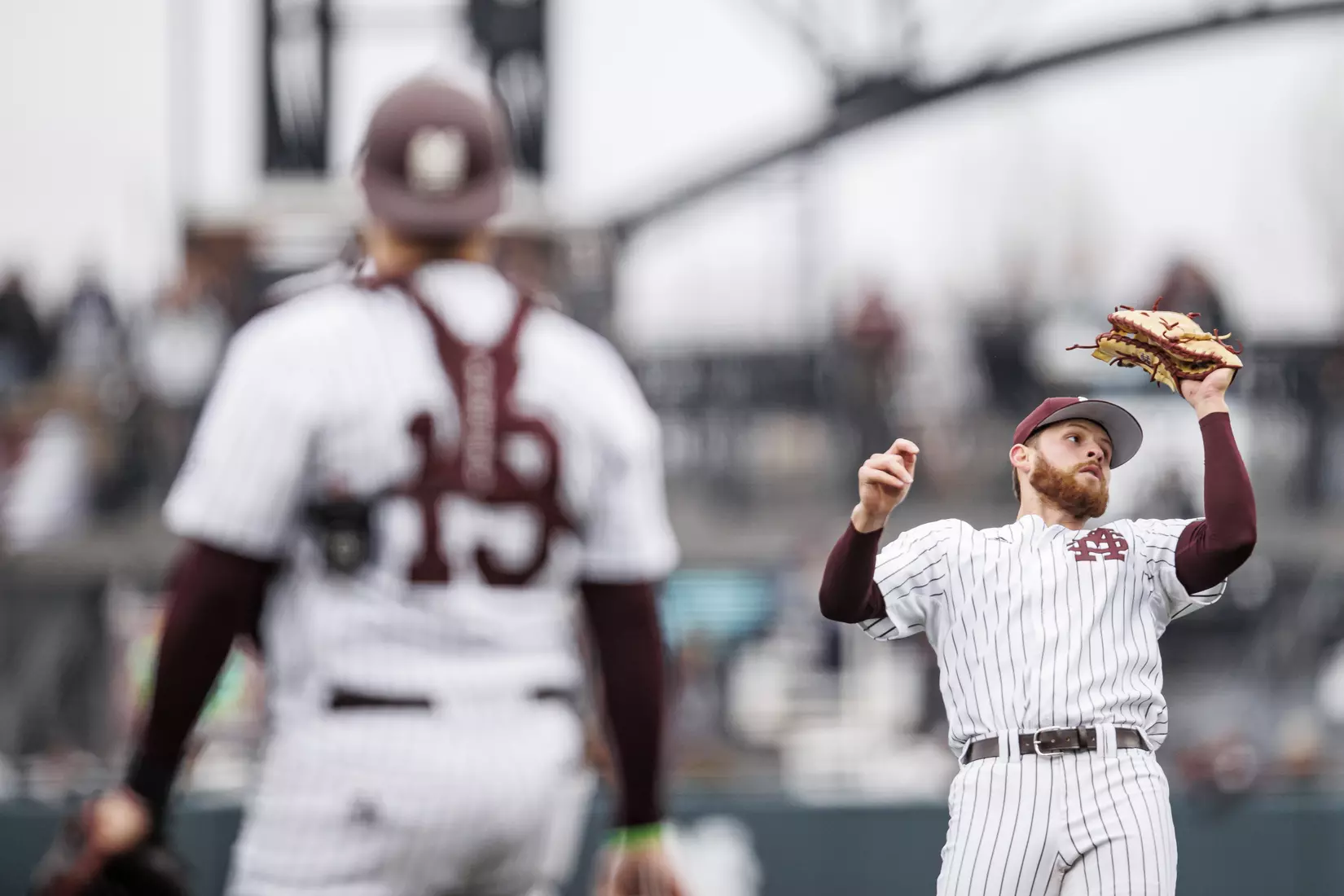 STARKVILLE, MS - February 27, 2022 - Mississippi State Infielder Luke Hancock (#20) during the game between the Northern Kentucky Norse and the Mississippi State Bulldogs at Dudy Noble Field at Polk-Dement Stadium in Starkville, MS. Photo By Austin Perryman