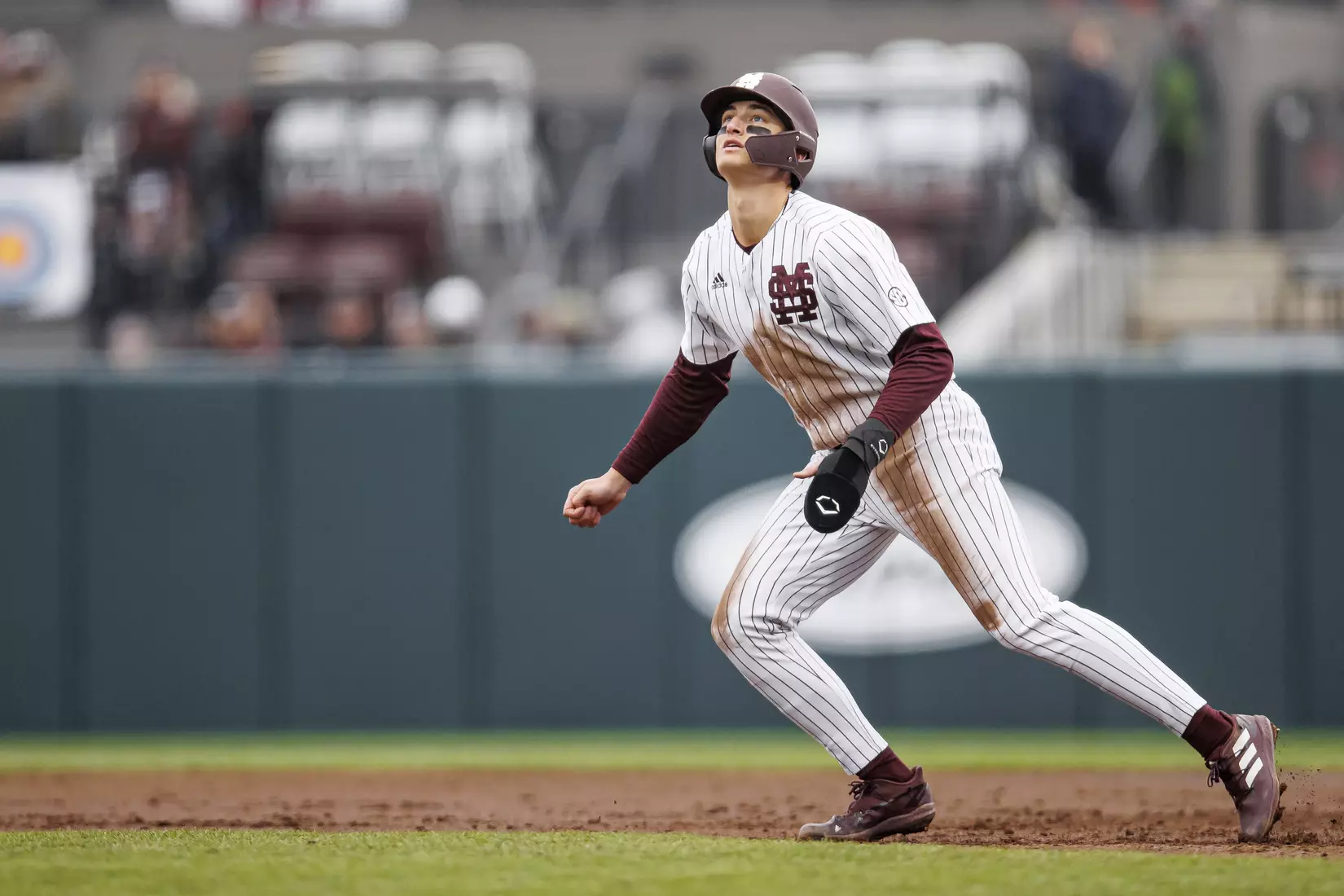 STARKVILLE, MS - February 27, 2022 - Mississippi State Infielder Kamren James (#6) during the game between the Northern Kentucky Norse and the Mississippi State Bulldogs at Dudy Noble Field at Polk-Dement Stadium in Starkville, MS. Photo By Austin Perryman
